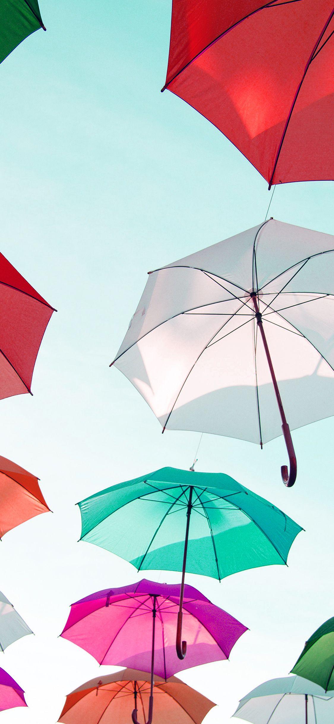 1125x2436 iPhone X wallpaper. umbrella rainbow color art beautiful
