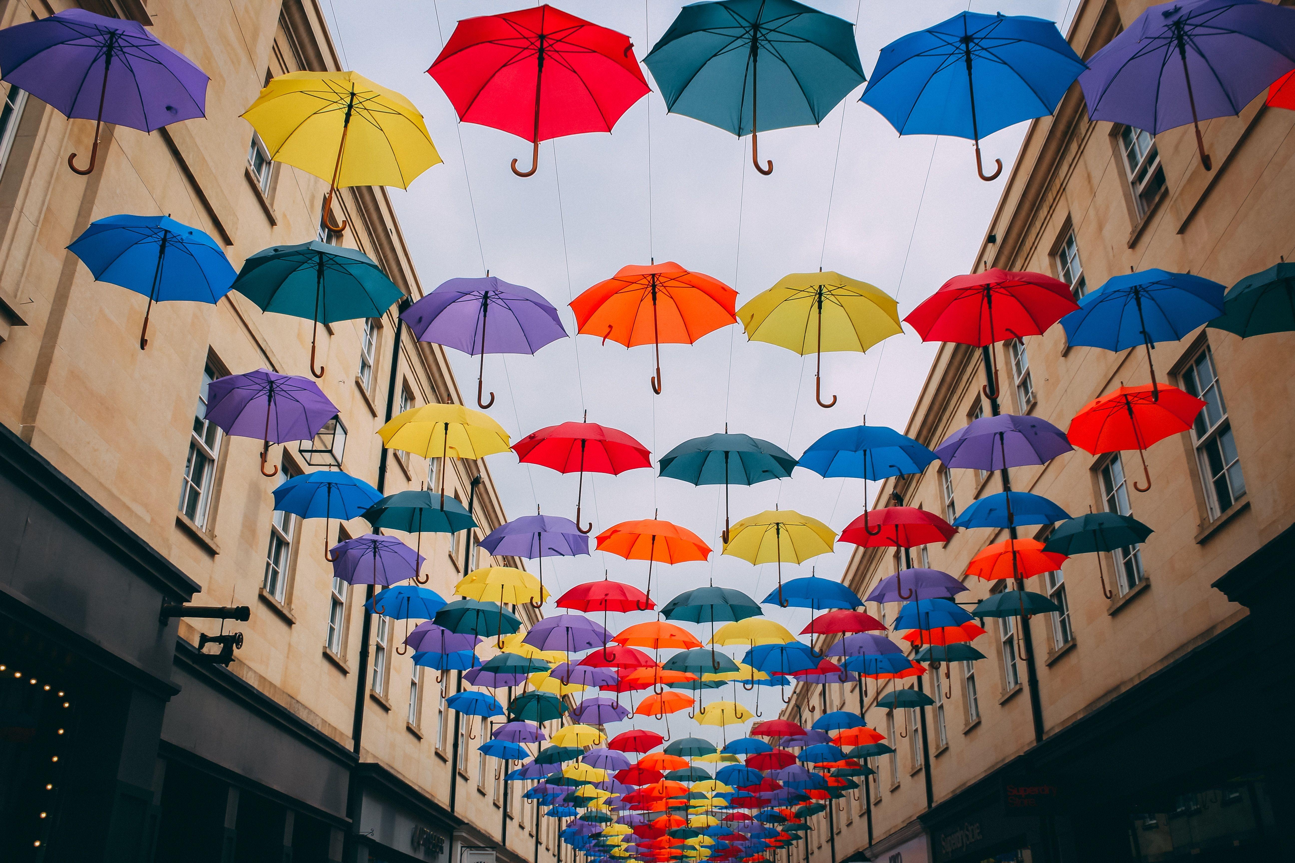 5184x3456 Colorful Umbrella City 1366x768 Resolution HD 4k Wallpaper, Image, Background, Photo and Picture
