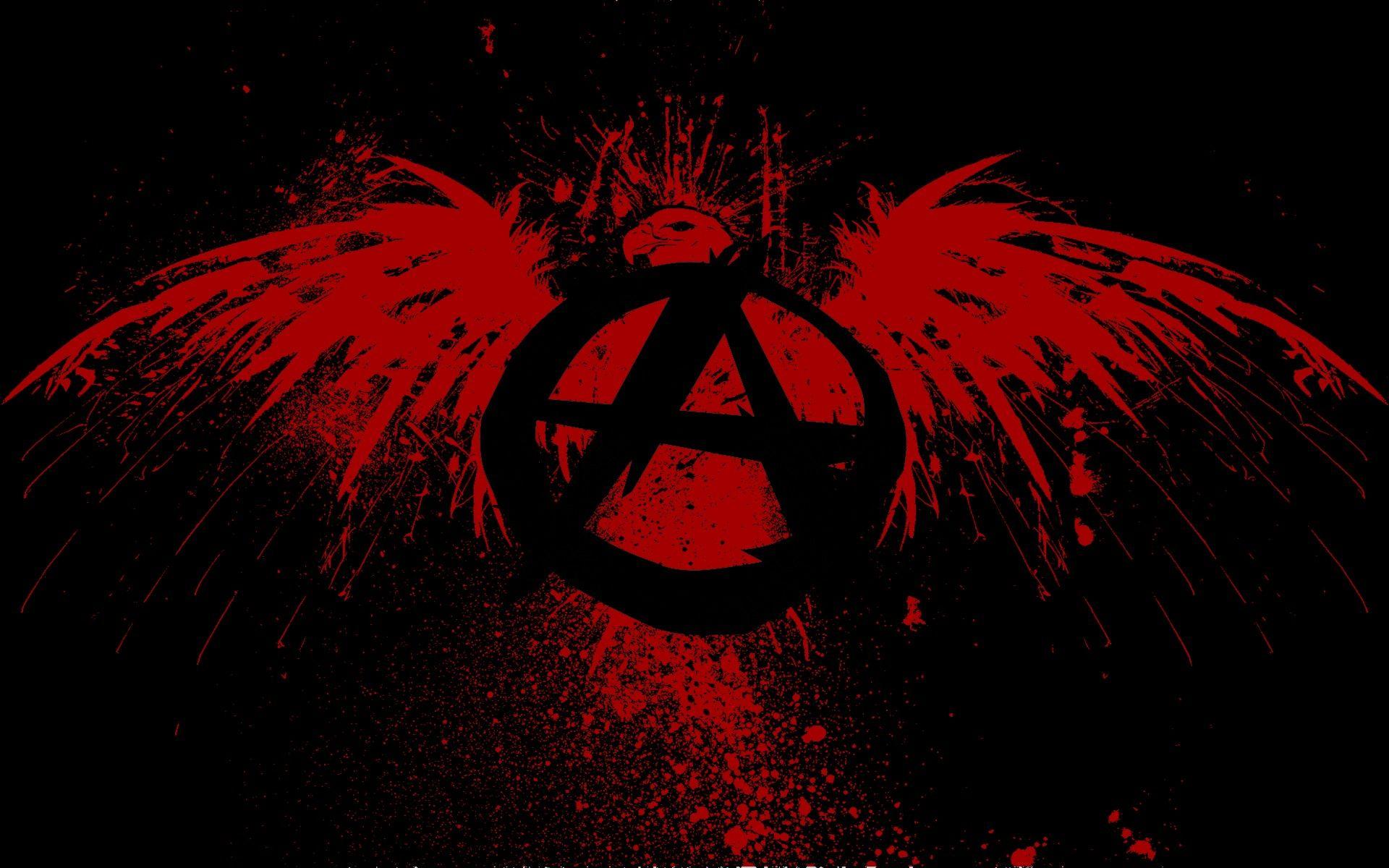 1920x1200 Circle A Eagle Paint Splatter Artwork Red Black Wallpaper:1920x1200