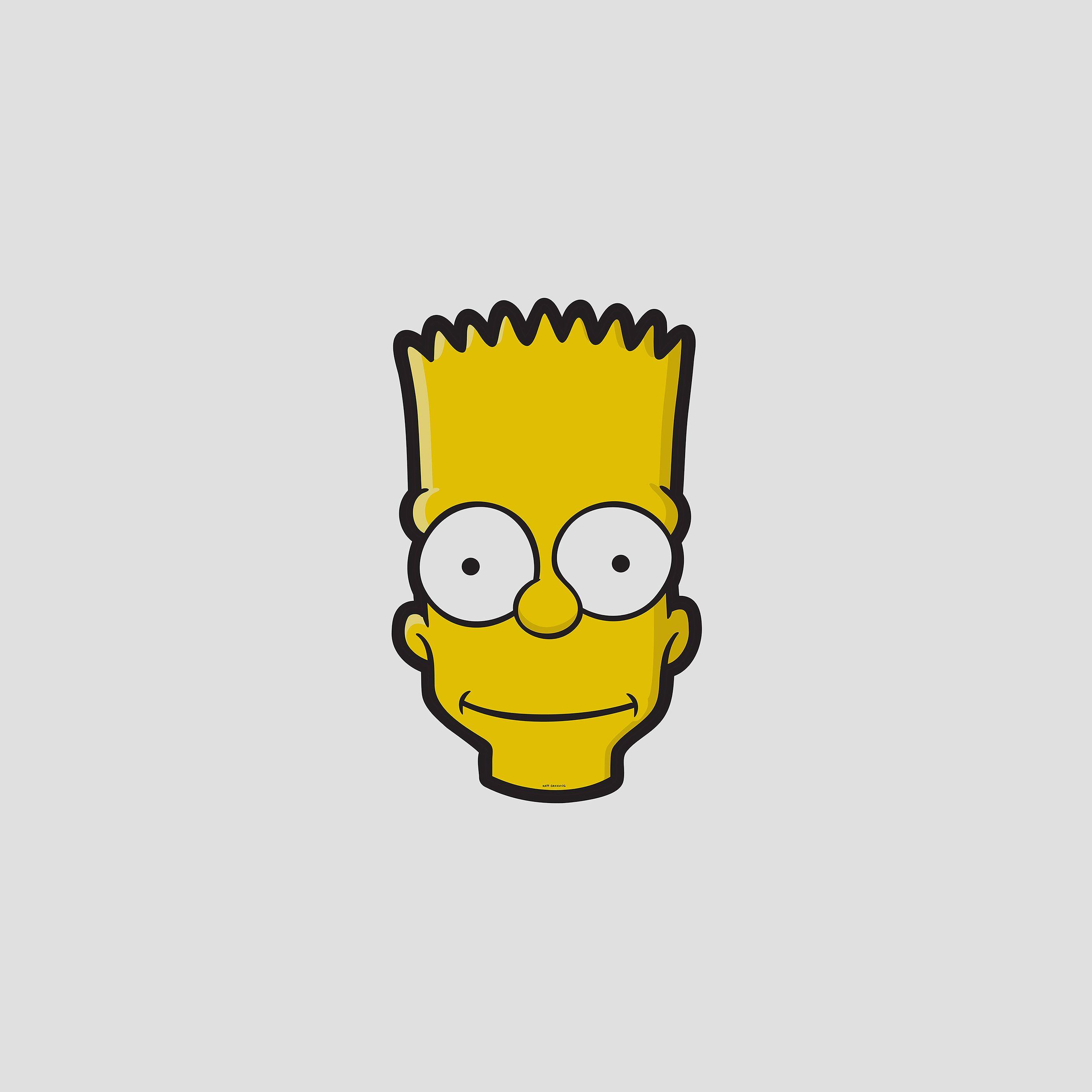 2732x2732 Android wallpaper. bart face art illust simpsons minimal simple