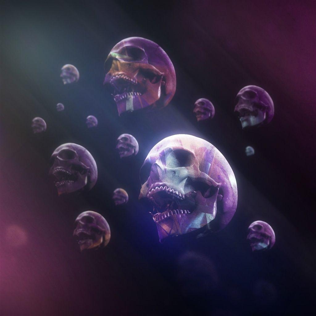 1024x1024 Free Skull Wallpaper for Mobile