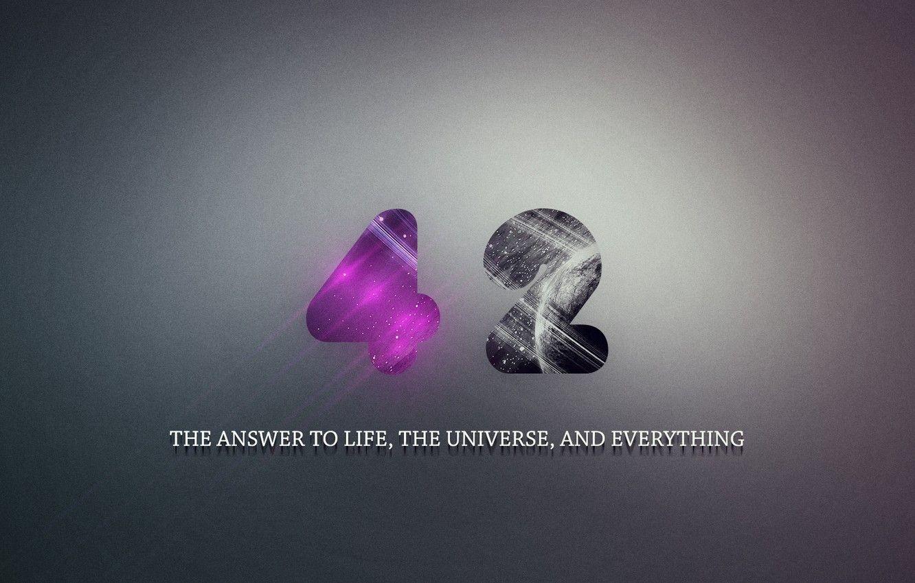 1332x850 Wallpaper hitchhiker's guide to the galaxy, The answer to the ultimate question of life the universe and image for desktop, section минимализм