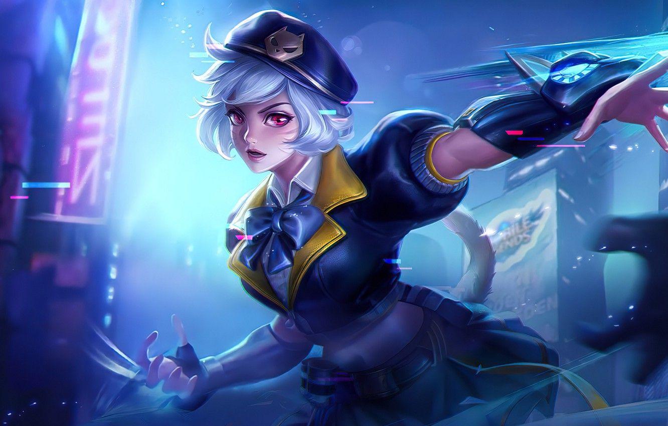 1332x850 Wallpaper girl, light, bow, Mobile Legends: Bang Bang image for desktop, section игры