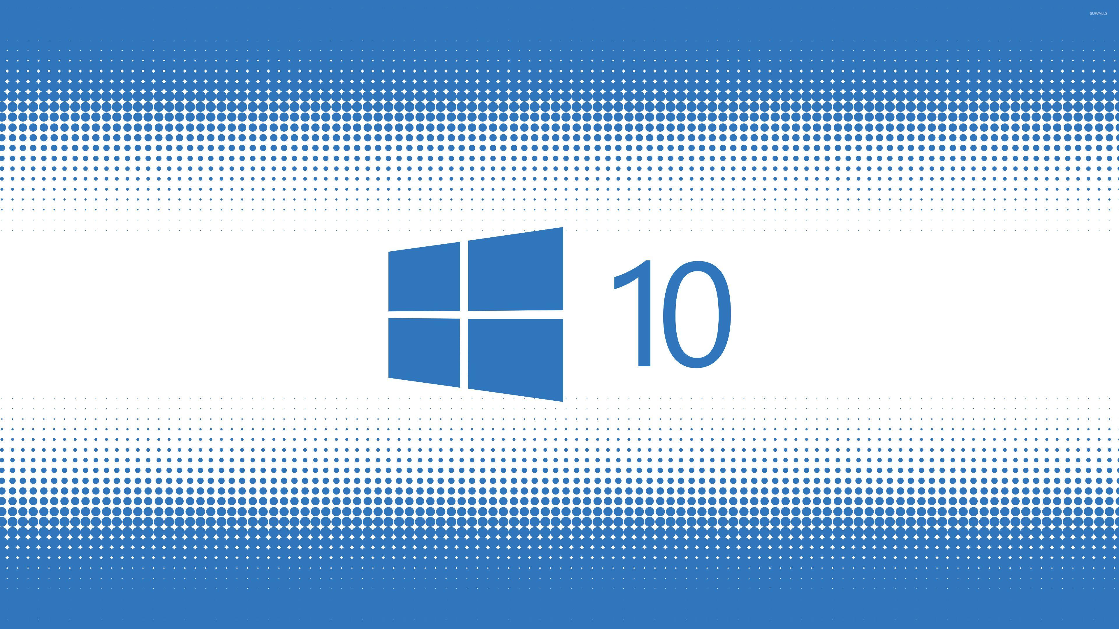 3840x2160 Windows 10 on blue halftone wallpaper wallpaper