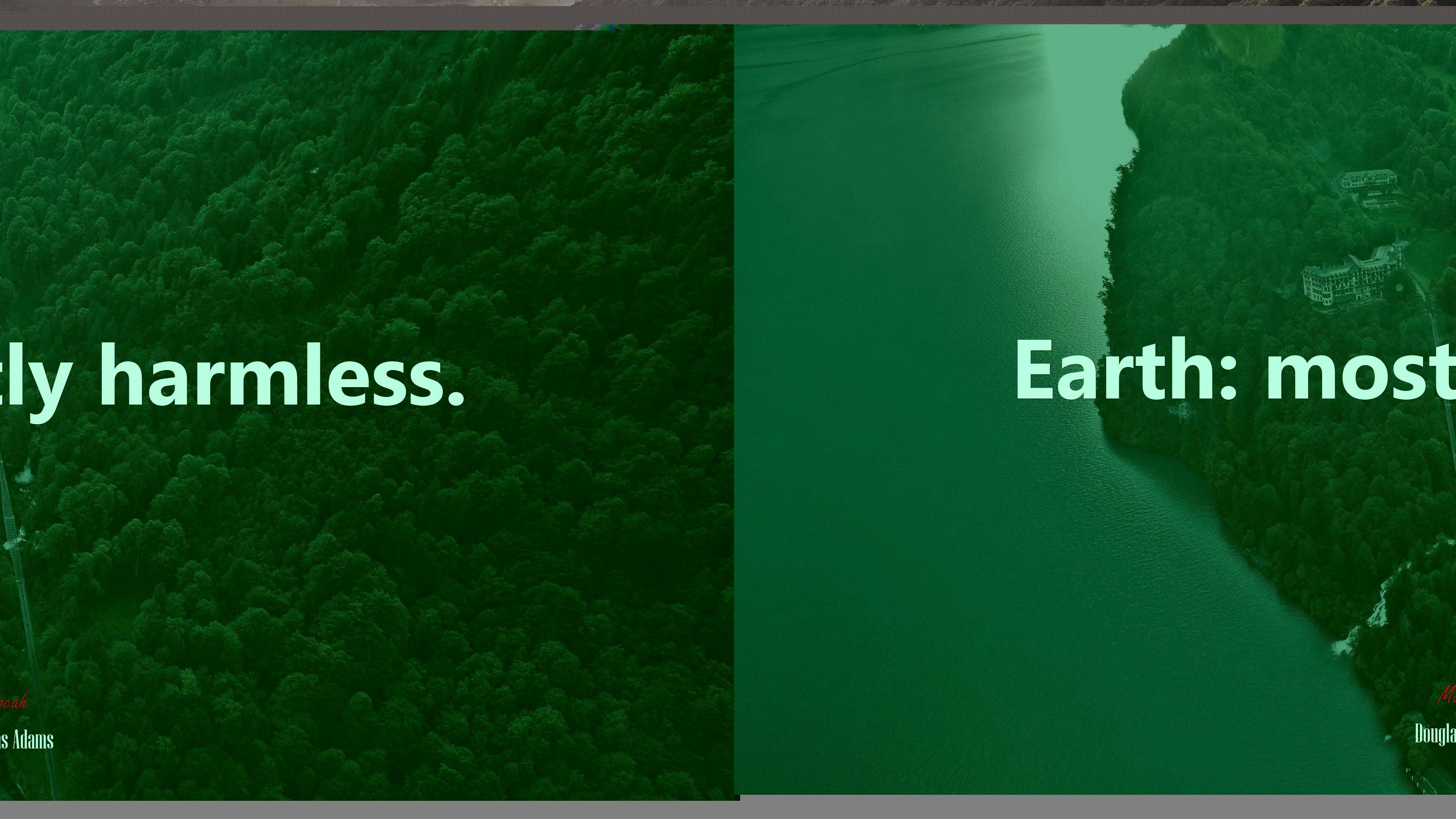 3840x2160 Earth: mostly harmless. Douglas Adams quote, 4k wallpaper. Mocah.org HD Desktop Wallpaper