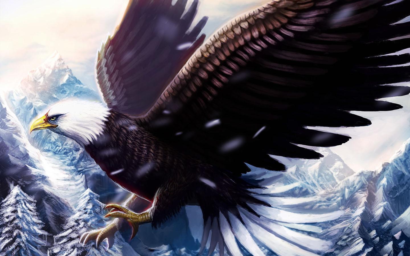 1440x900 Desktop Wallpaper: American Eagle, by Roxy Strother, 1024x768 px