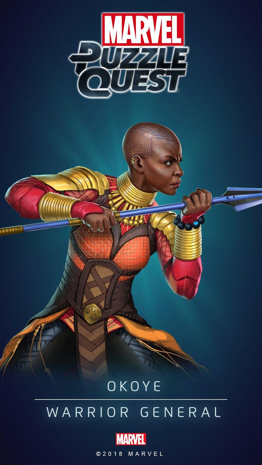 1080x1920 Marvel Puzzle Quest wallpaper featuring Okoye are here to display on your mobile device! #MarvelPuzzleQuest