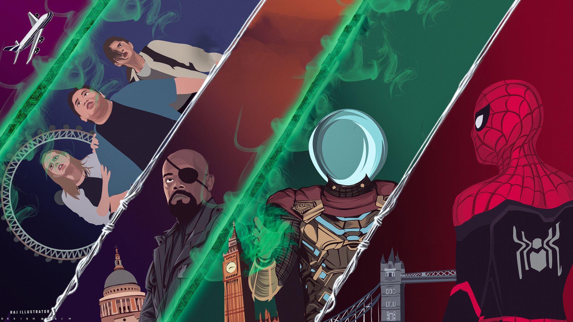 1920x1080 Spiderman Far From Home Movie Art 4k Laptop Full HD 1080P HD 4k Wallpaper, Image, Background, Photo and Picture