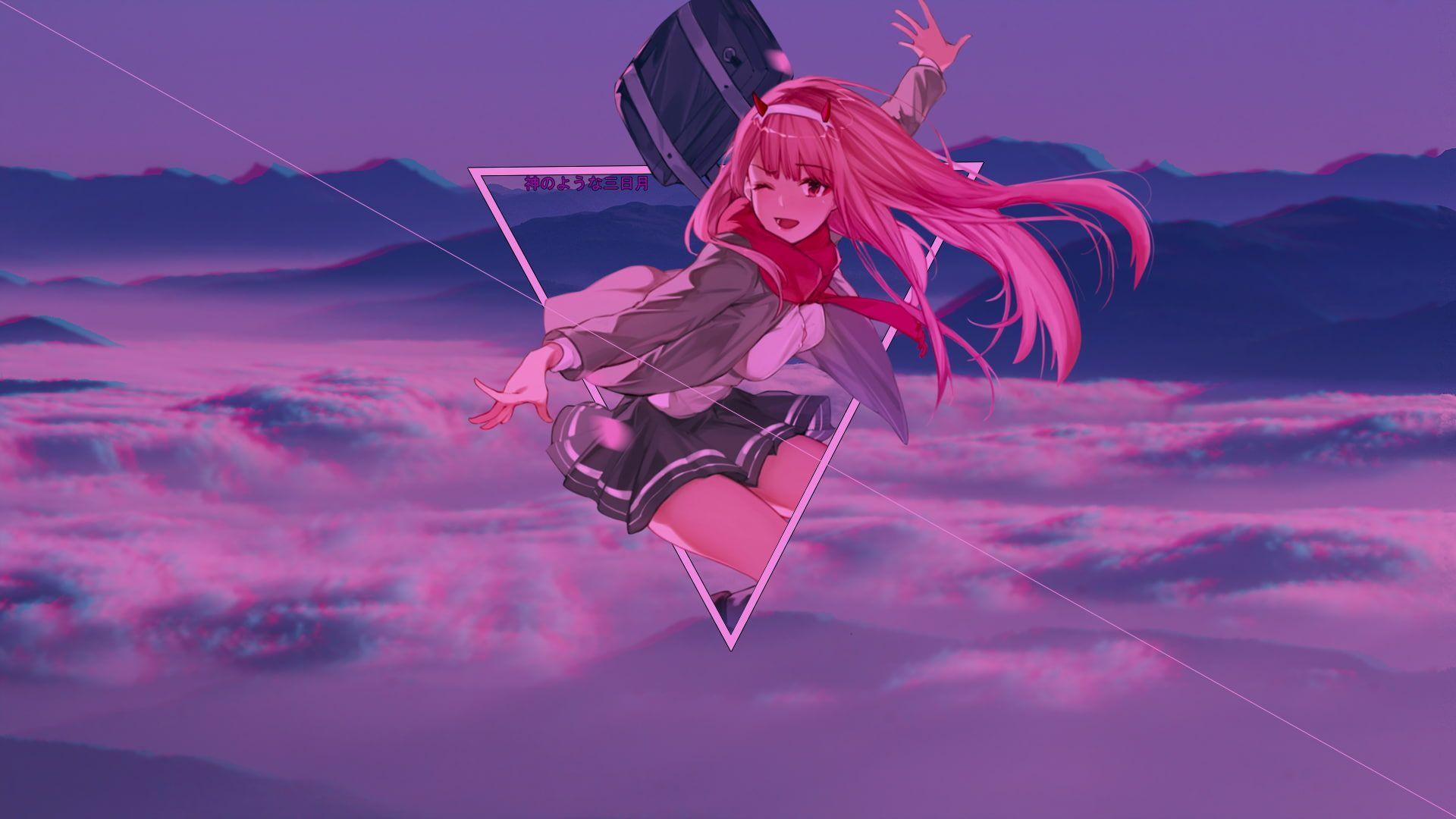 1920x1080 Zero Two (Darling In The FranXX) Darling In The FranXX #picture In Picture #blurred P #wallpa.  Hình nền Anime Iphone, Hình nền Anime, Darling In The Franxx