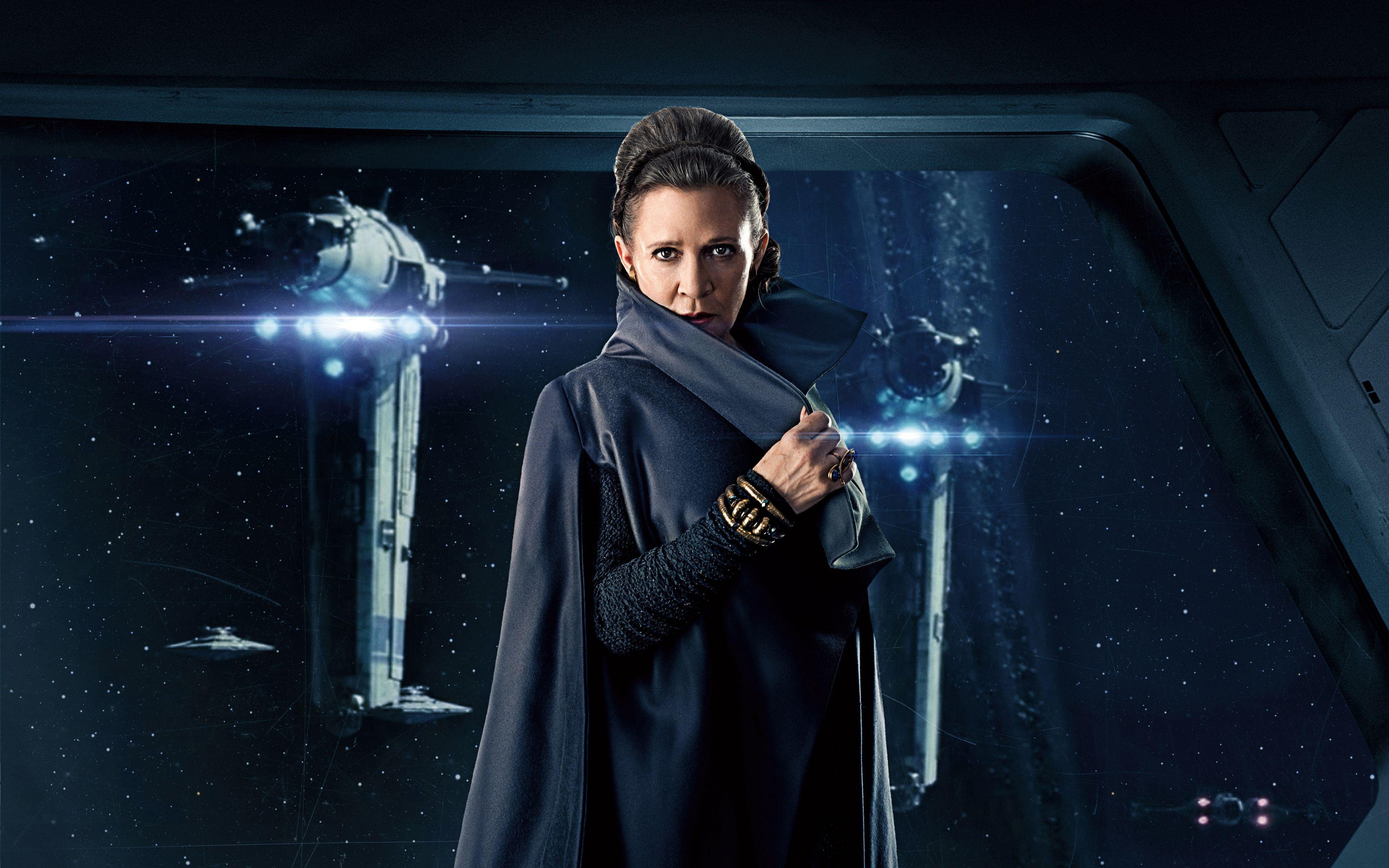 3840x2400 Desktop Wallpaper Carrie Fisher, Leia Organa, Star Wars: The Last Jedi, 2017 Movie, 5k, HD Image, Picture, Background, 538a52