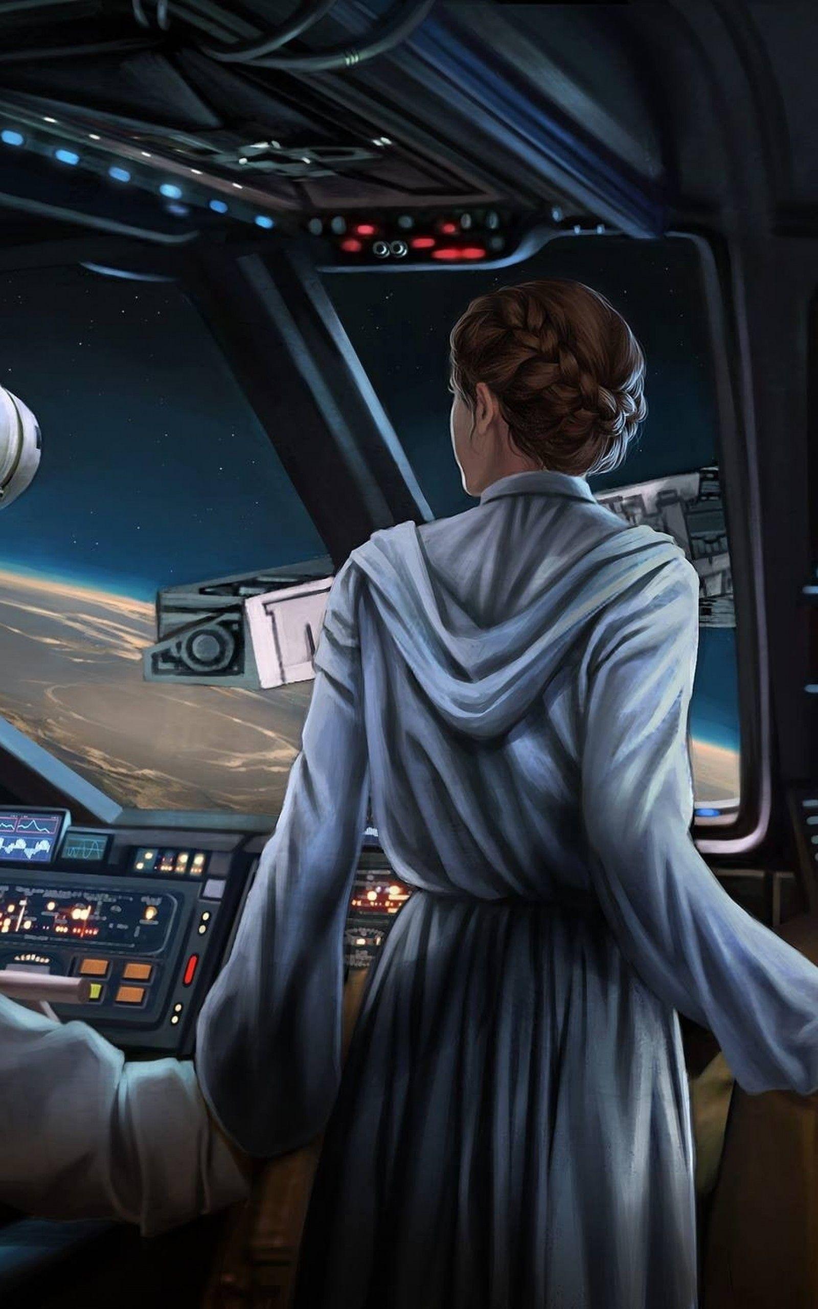 1600x2560 Download 1600x2560 Star Wars, Leia Organa, Princess, Spaceship, Artwork Wallpaper for Google Nexus 10