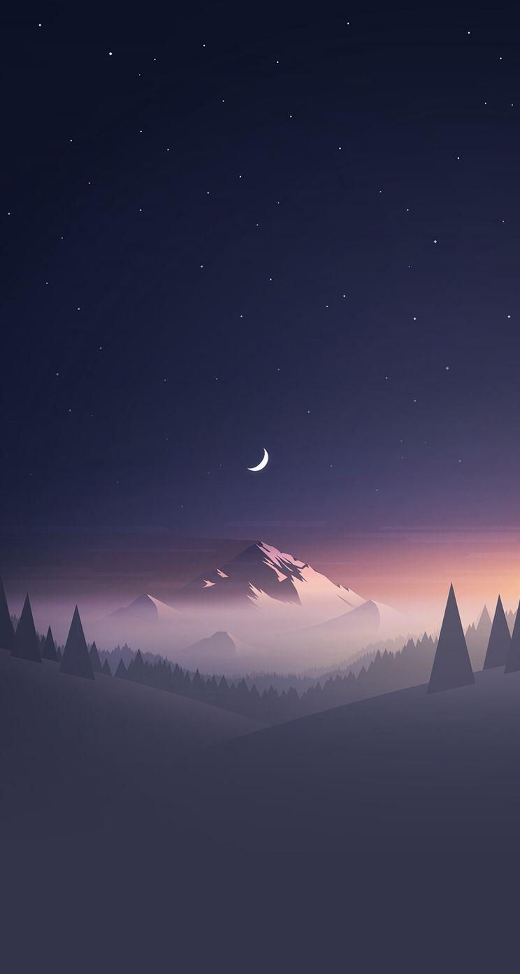 744x1392 Wallpaper Of Stars And Moon (744x1392 px)