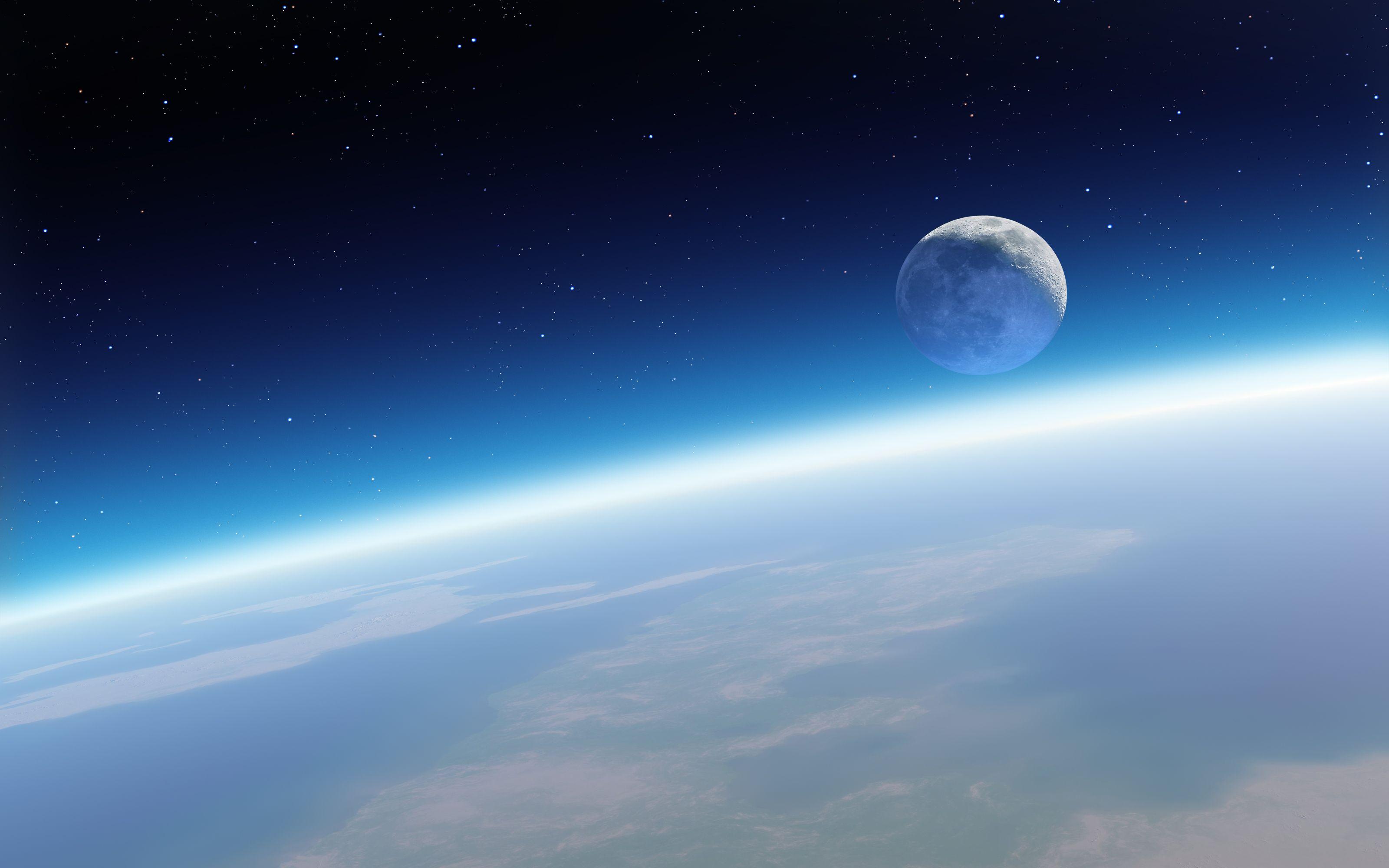 view of moon from earth