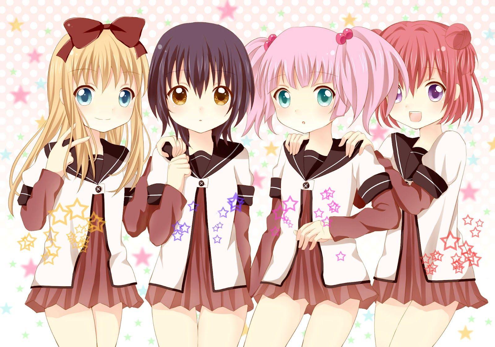 Friends 4 life time anime girls cute anime BFF friends HD wallpaper   Peakpx