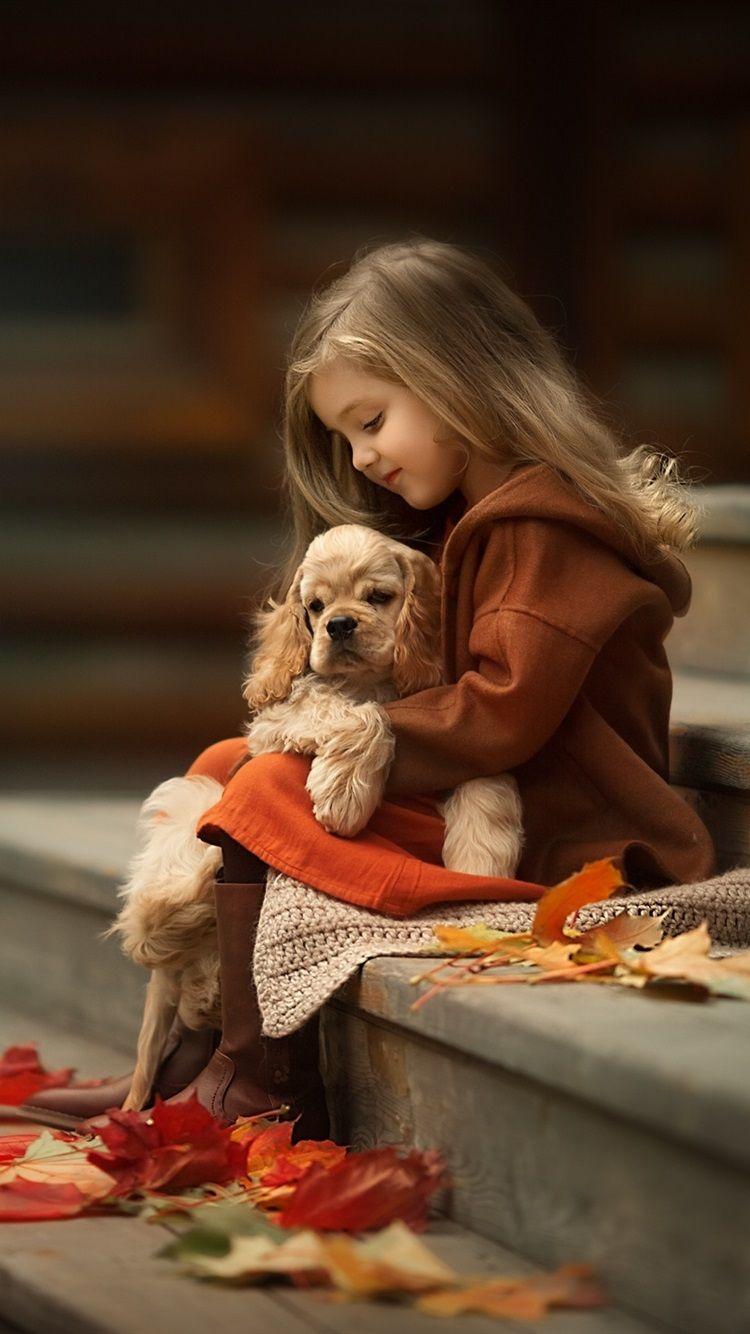 750x1334 Cute Little Girl And Dog, Friends, Ladders 750x1334 IPhone 8 7 6 6S Wallpaper, Background, Picture, Image