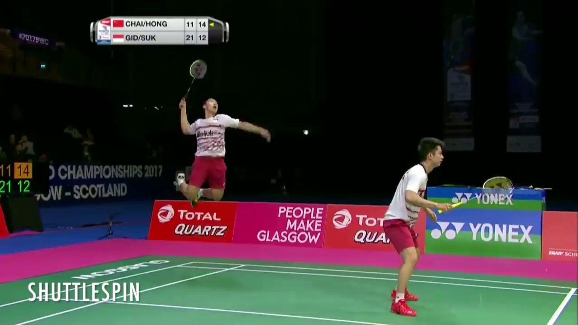 1920x1080 Kevin Sanjaya SUKOMULJO Markus Fernaldi GIDEON Vs CHAI Biao HONG Wei Championship 2017