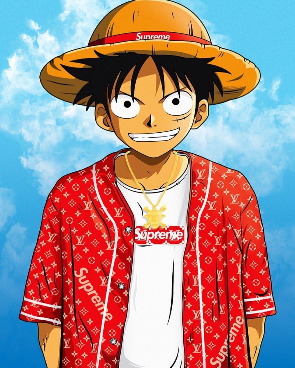 Luffy Supreme Wallpapers Top Free Luffy Supreme Backgrounds Wallpaperaccess