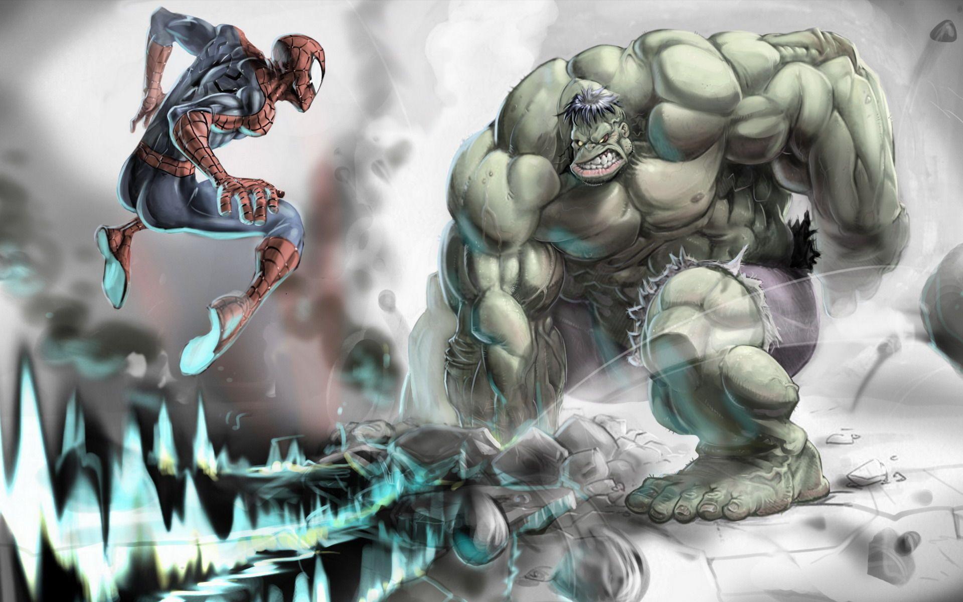 1920x1200 Spiderman And Hulk Background