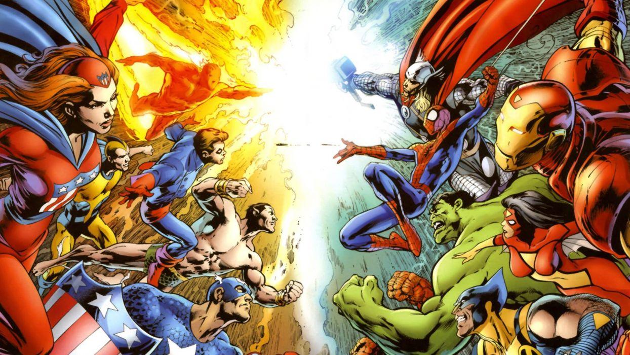 1244x700 Hulk (comic Character) Iron Man Thor Spider Man Captain America Wolverine Marvel Comics Human Torch Spider Woman Wallpaperx1080
