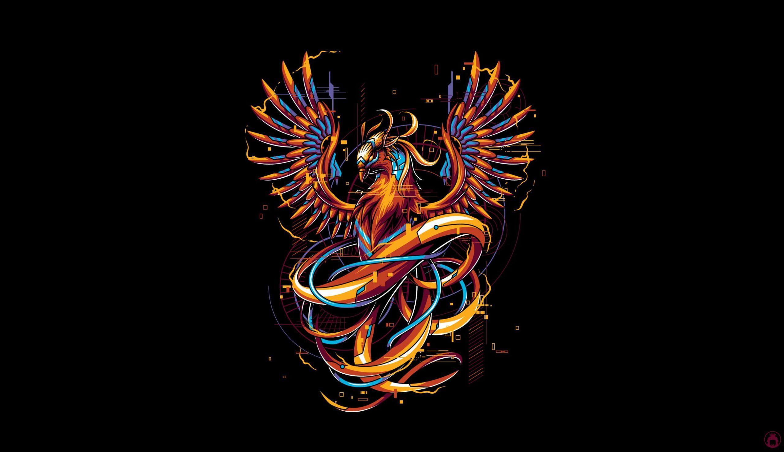 2560x1477 Vector Wallpaper • Fantasy, Art, bird, Vector wallpaper, Background, Phoenix, Illustration • Wallpaper For You The Best Wallpaper For Desktop & Mobile