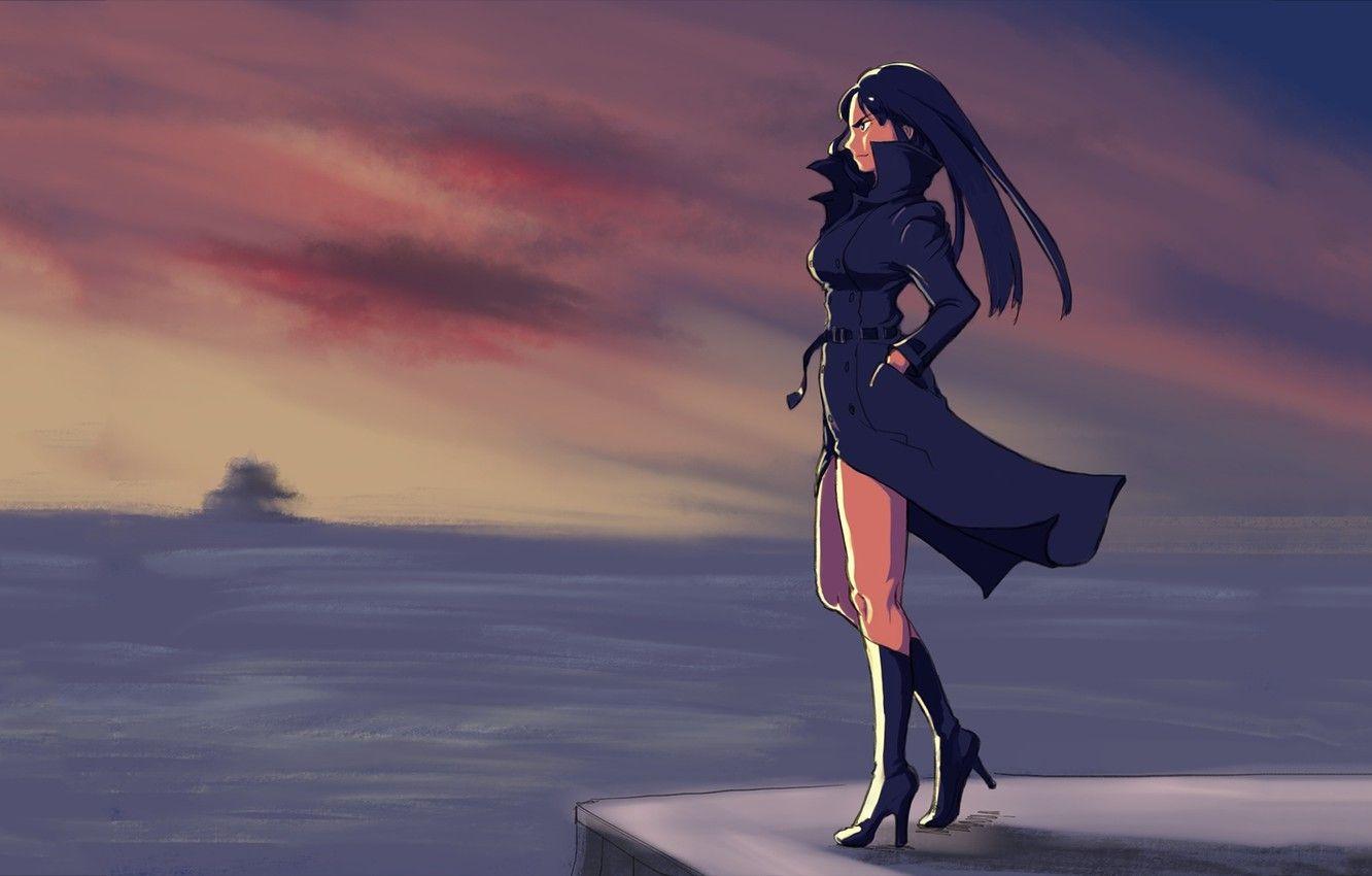 1332x850 Wallpaper the ocean, the wind, cloak, kill la kill, satsuki kiryu I image for desktop, section прочее