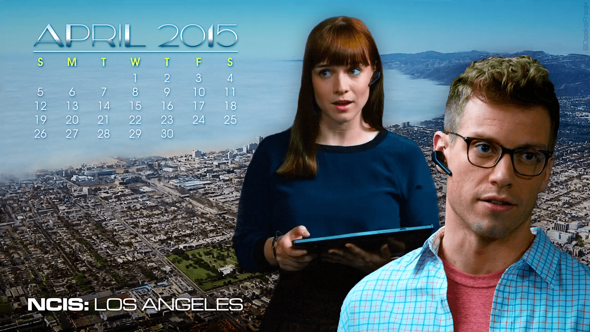 1920x1080 NCIS Los Angeles April Desktop Calendar