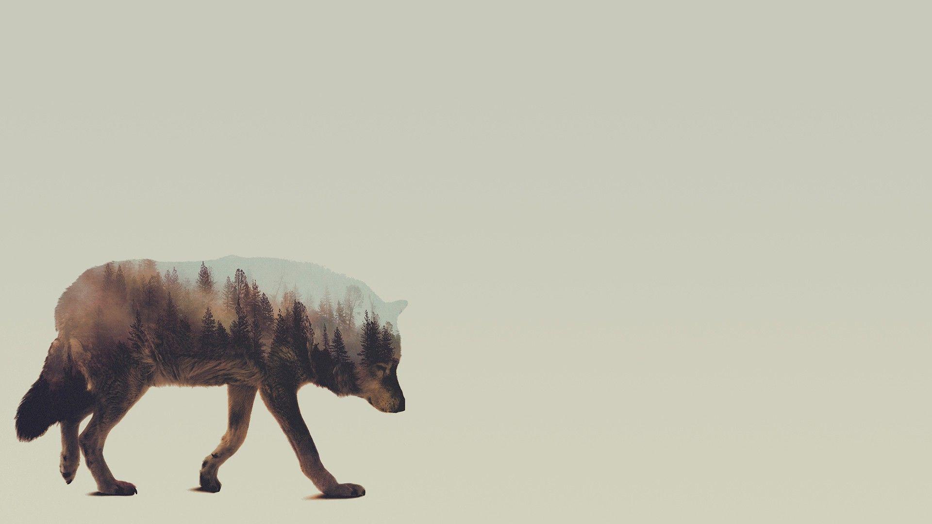 1920x1080 Double Exposure Animal Wallpaper WallArt07