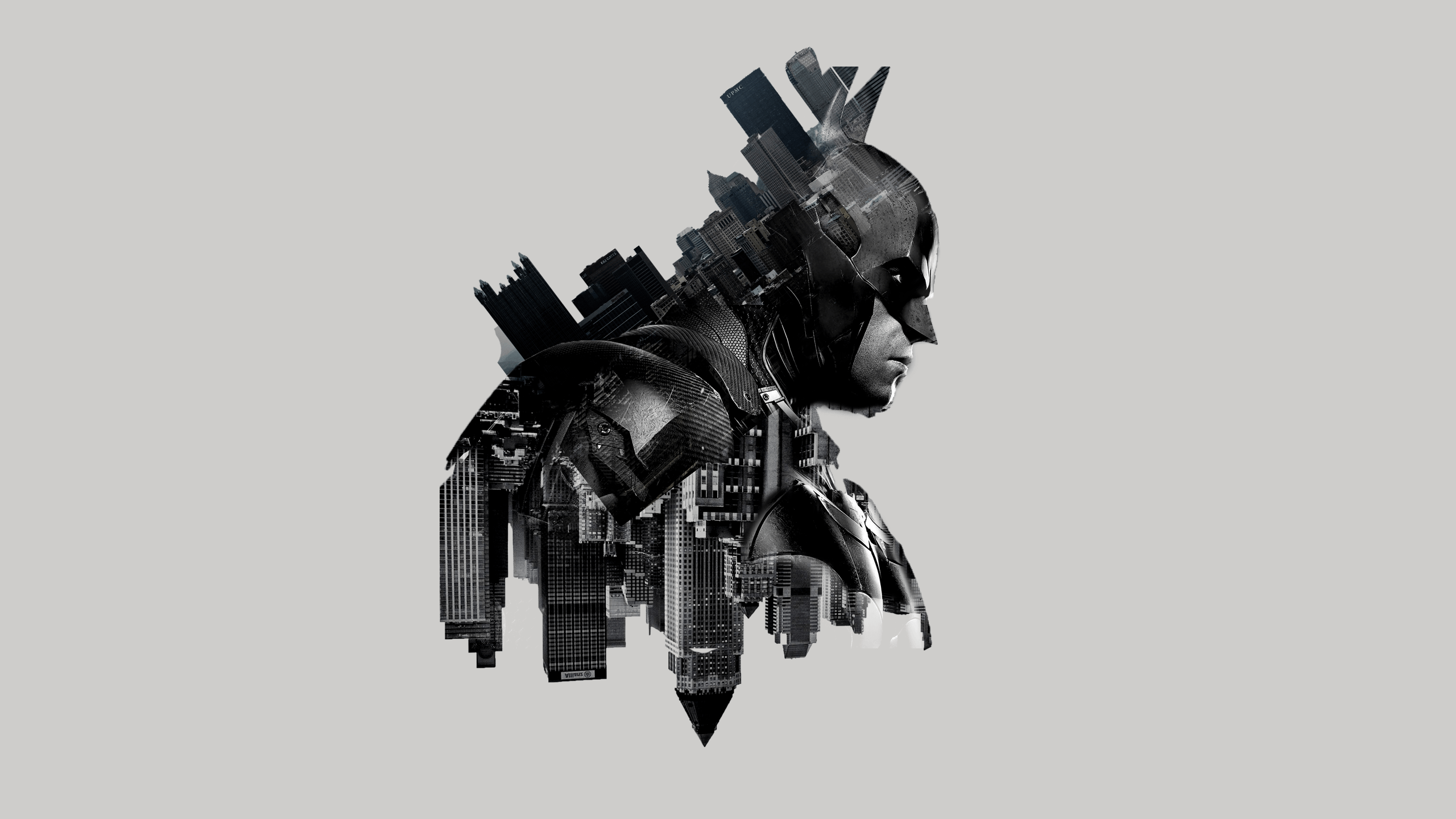 2560x1440 Made this in Photohop, Batman Double Exposure
