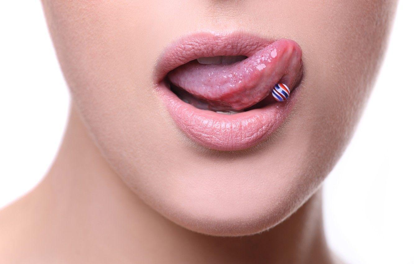 1332x850 Wallpaper woman, lips, piercing, tongue image for desktop, section макро