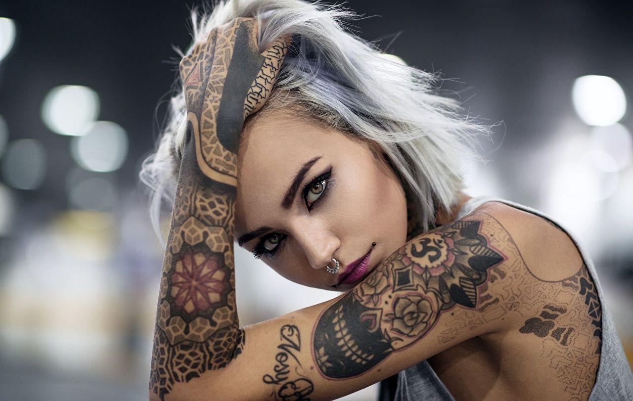 1280x811 Picture Tattoos Body piercing Girls Hands Glance