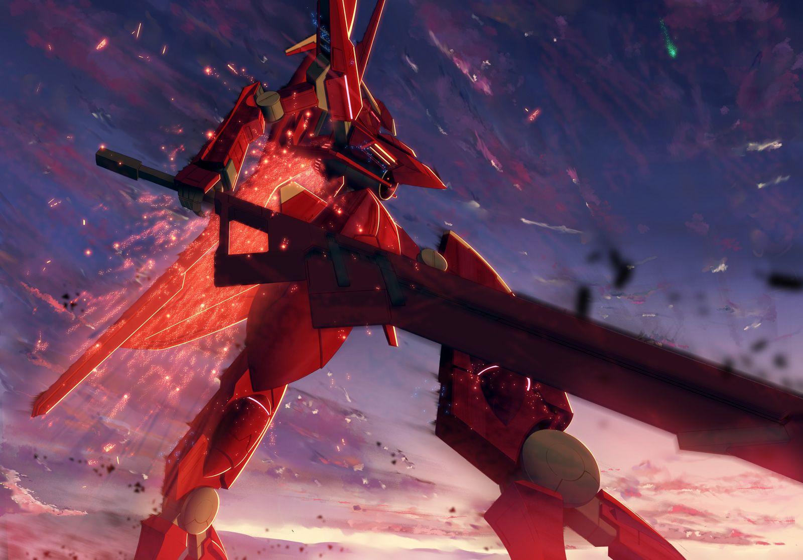 1600x1116 Mecha mobile suit gundam mobile suit gundam 00 robot sky starlight (stack) weapon wallpaperx1116