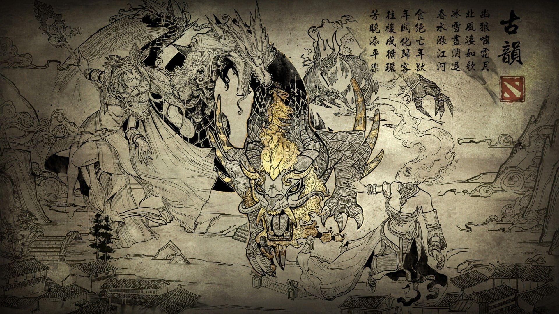 1920x1080 DOTA 2 wallpaper #anime #Chinese Dota 2 video games Loading screen #beige #artwork P #wallpaper #hdwallpaper #desktop. Dota 2 wallpaper, Game art, Art