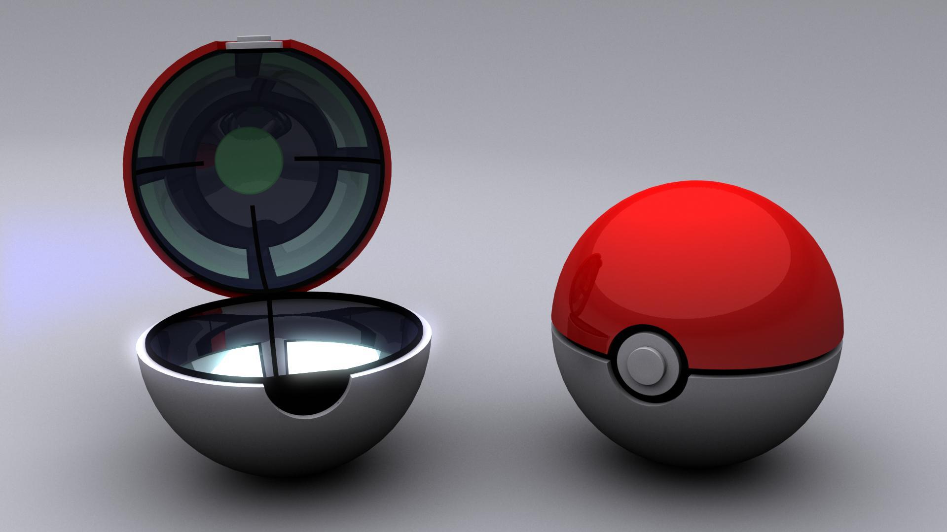 1920x1080 Realistic Pokeball Desktop Wallpaper