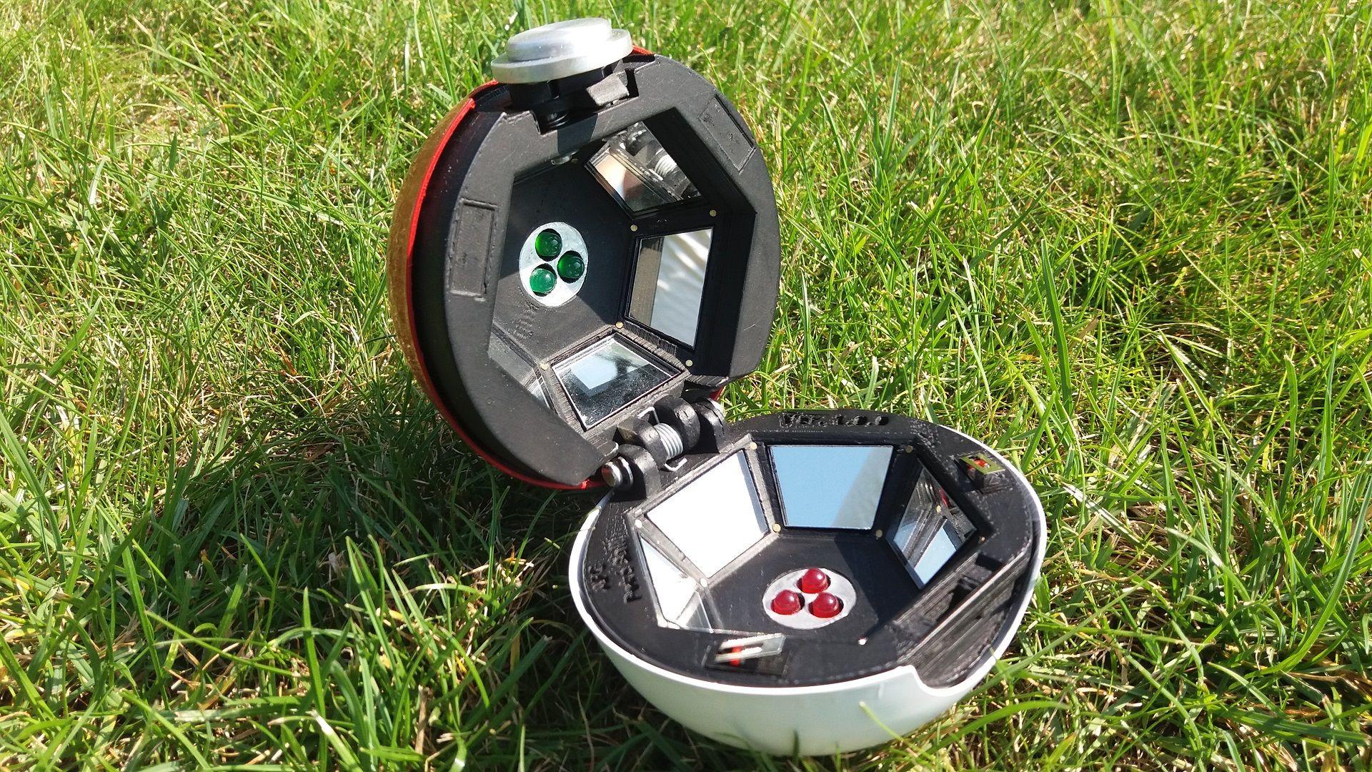1920x1080 Realistic Poké Ball is made of some 3D prints and two ladles