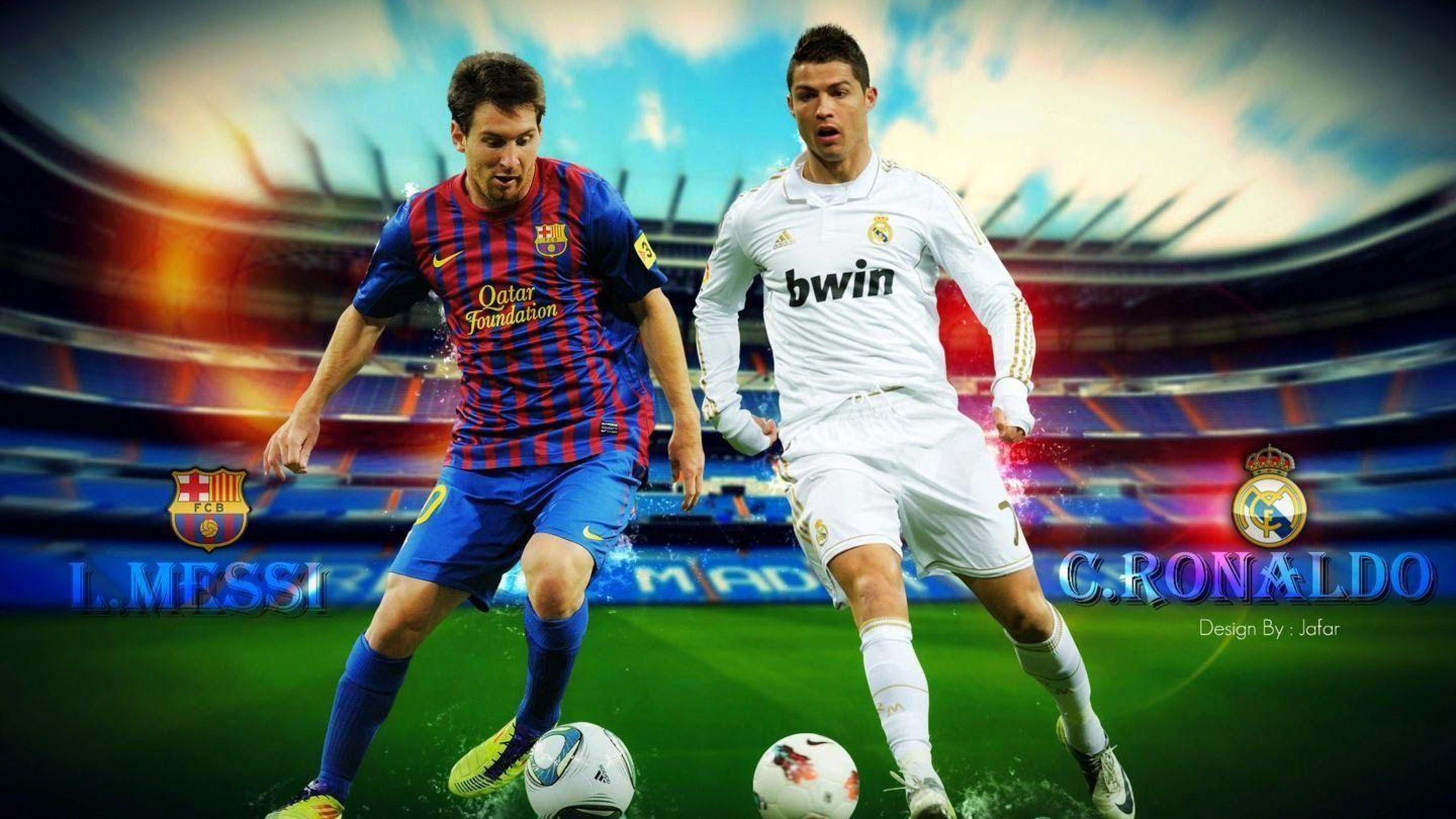 2560x1440 Ronaldo vs. Messi HD Wallpaper Image Fan Tab