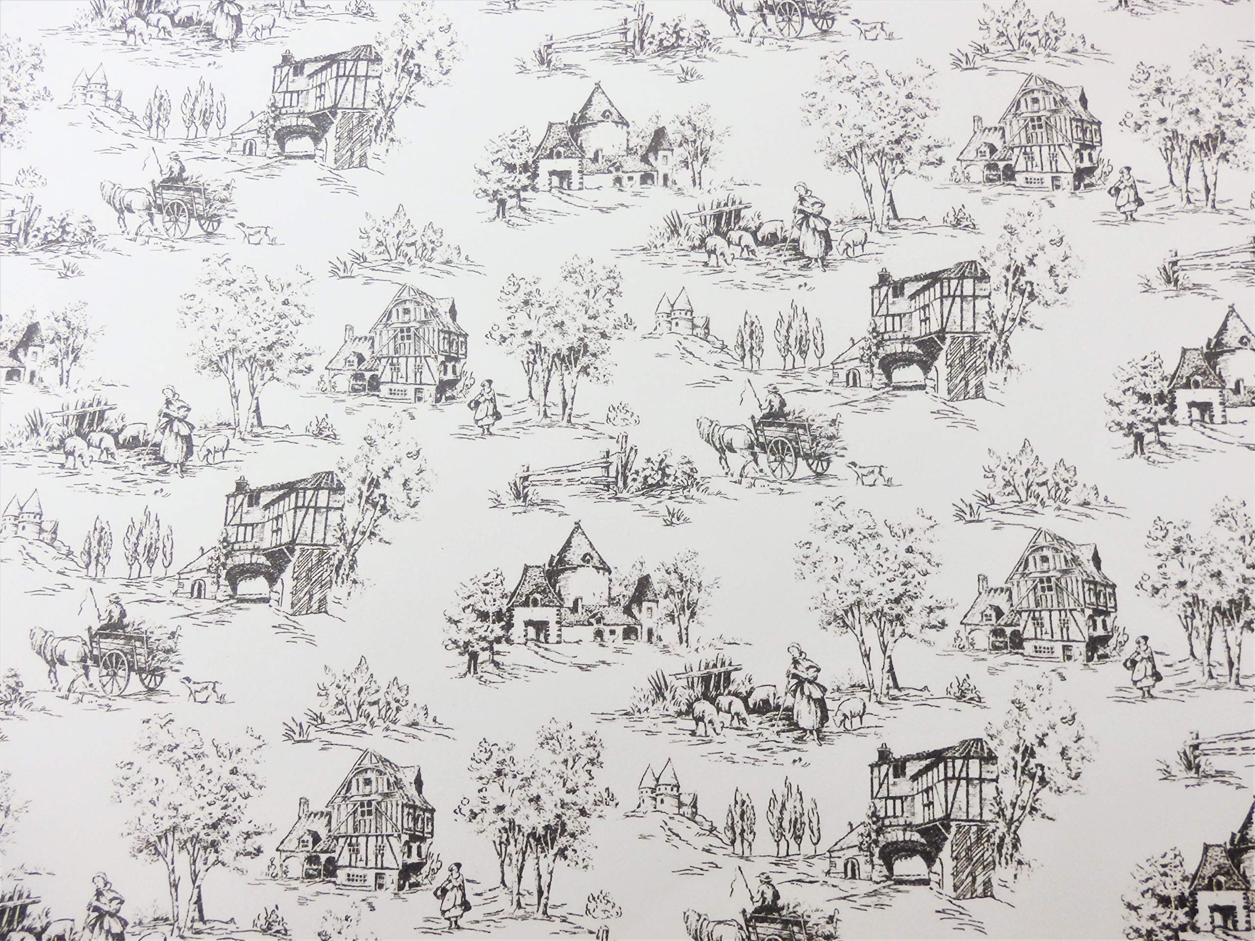 2560x1920 Dolls House Toile de Jouy Black on White Miniature Picture Print Wallpaper: Amazon.co.uk: Toys & Games