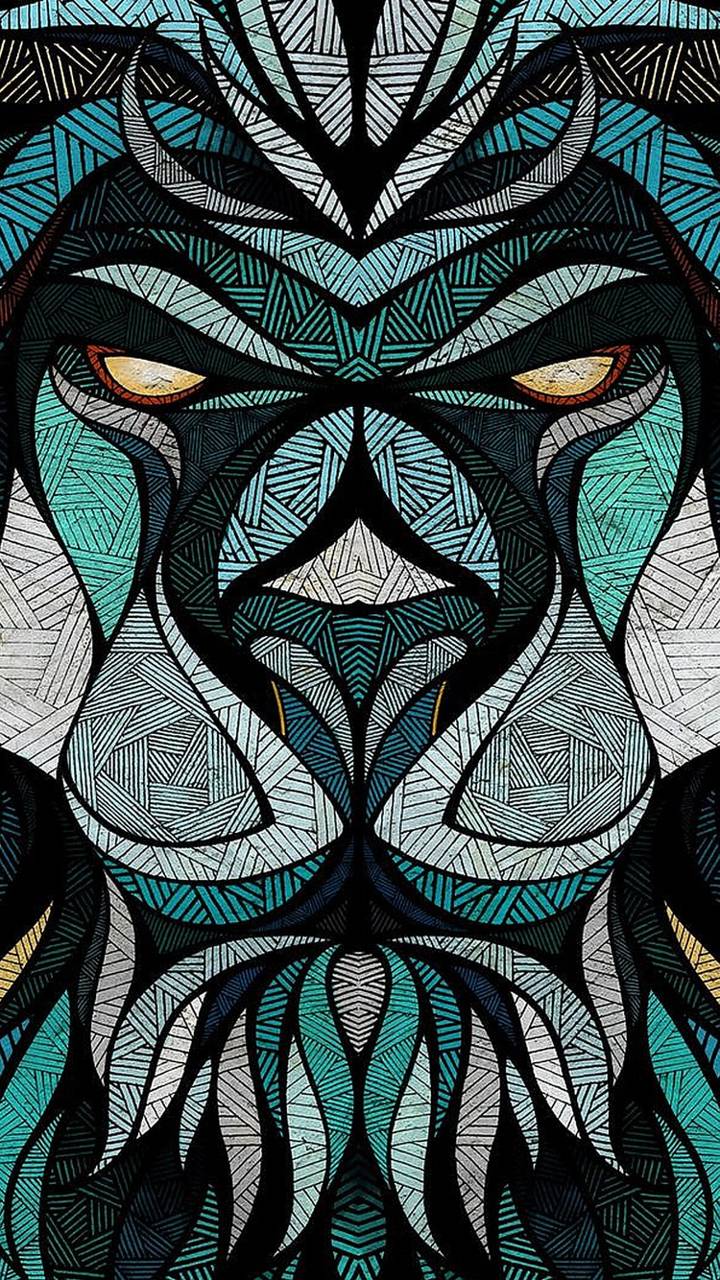 720x1280 Tribal Lion wallpaper