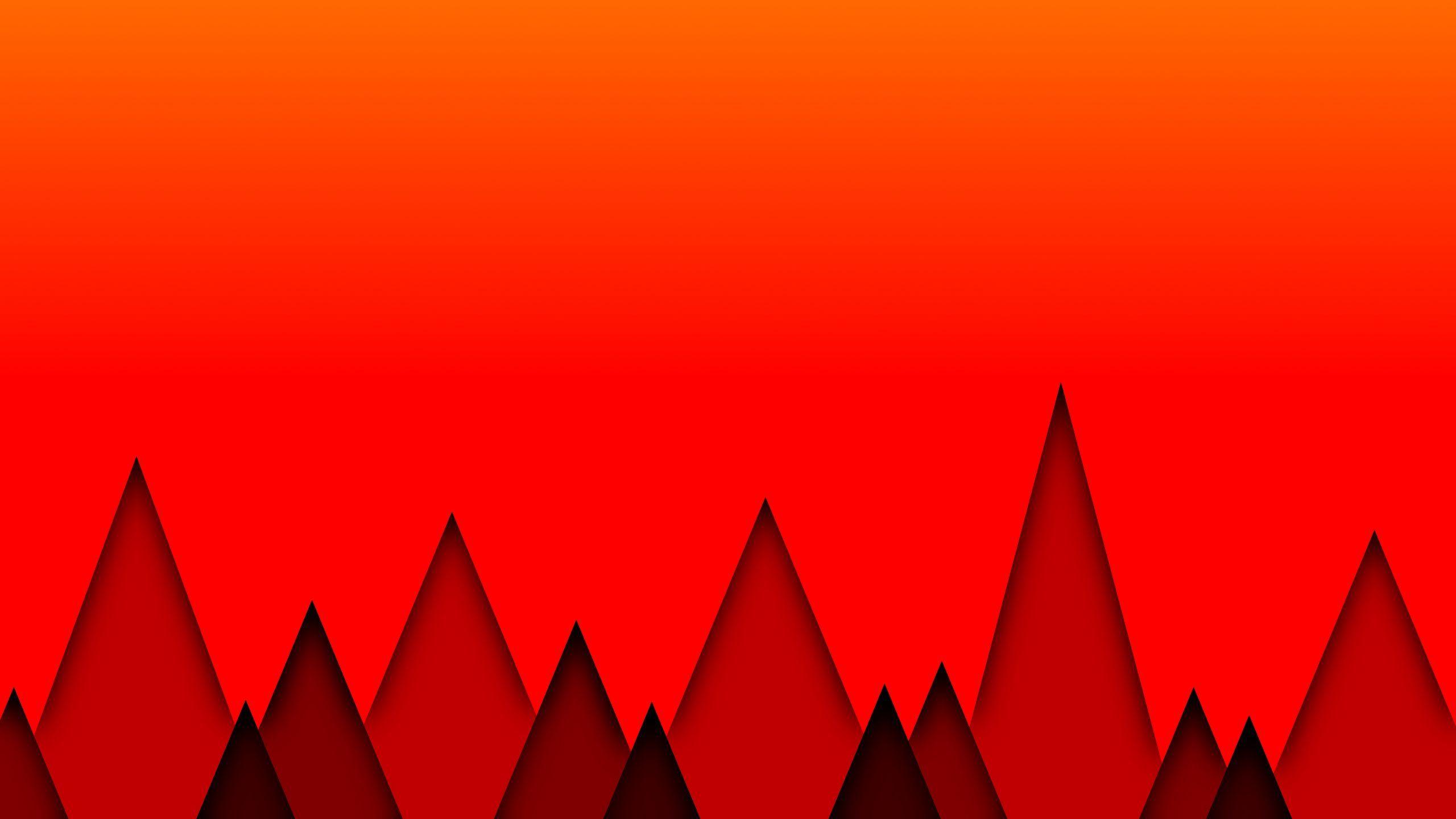 2560x1440 Download wallpaper 2560x1440 triangles, geometric, red, bright widescreen 16:9 HD background