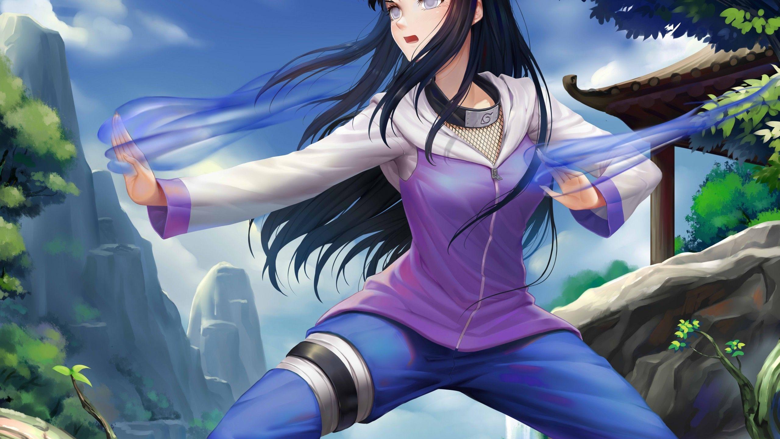 2560x1440 Download 2560x1440 Hyuuga Hinata, Training, Naruto, Black Hair, Konoha Village, Bondage Wallpaper for iMac 27 inch