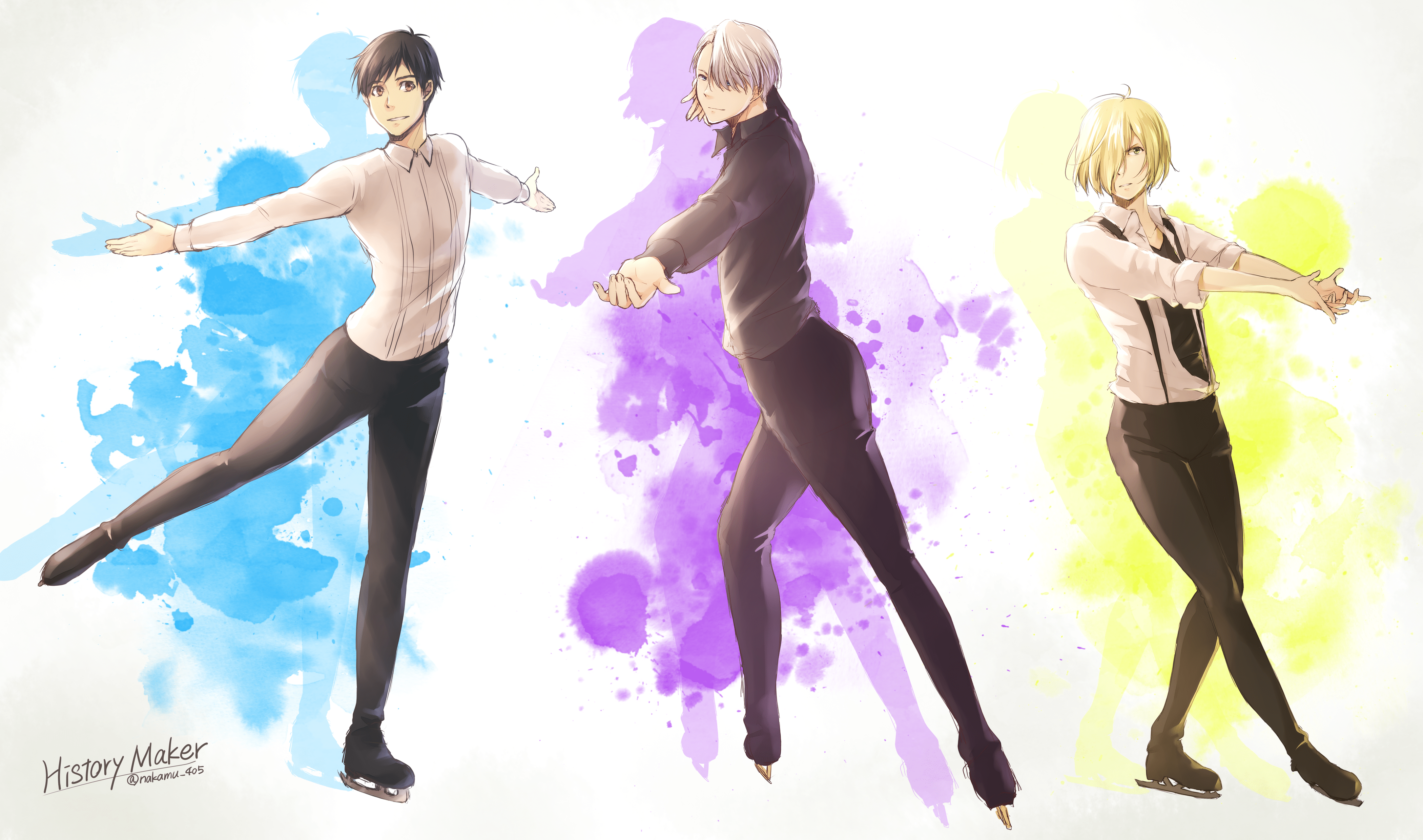 4200x2480 Wallpaper Katsuki Yuuri, Viktor Nikiforov, Plisetsky Yuri, Yuri On Ice