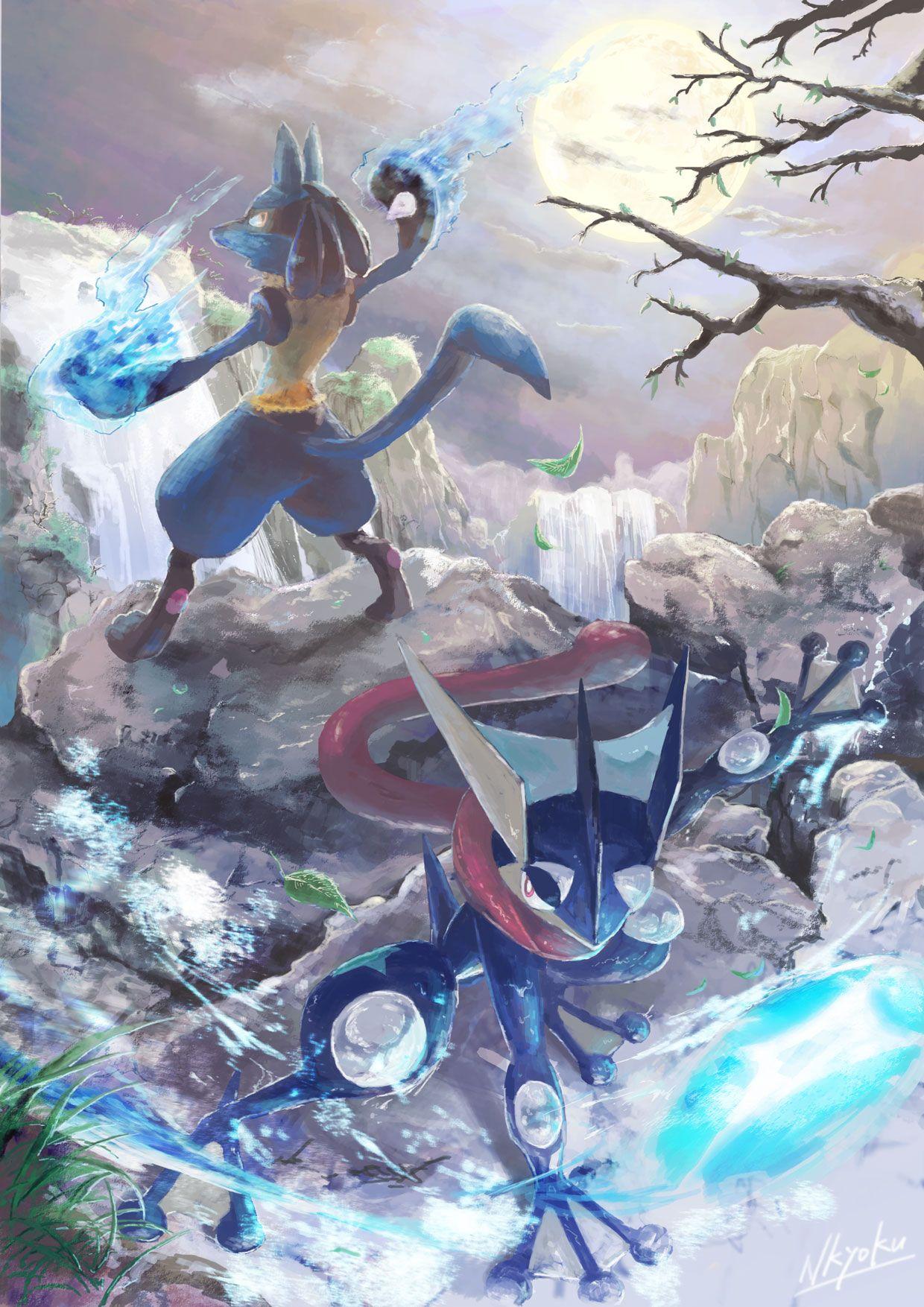 1240x1754 Lucario And Greninja HD Wallpaper