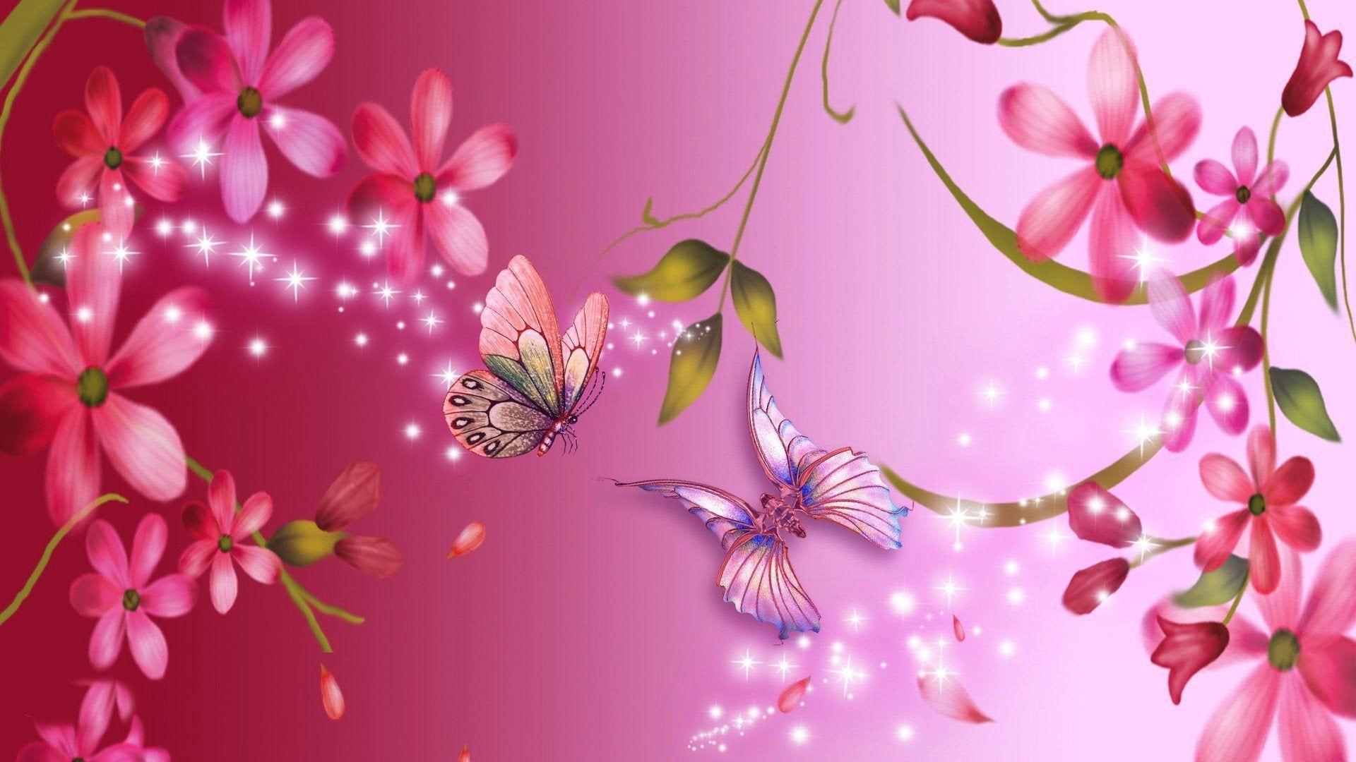 1920x1080 Pink Flower Abstract Wallpaper [1920×1080]