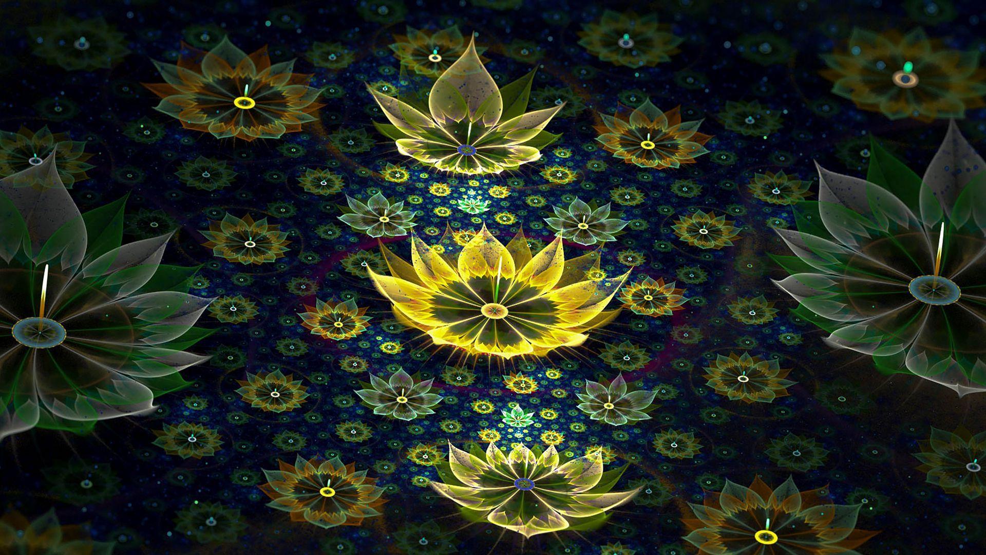 1920x1080 Download wallpaper 1920x1080 fractal, abstract, flowers full hd, hdtv, fhd, 1080p HD background