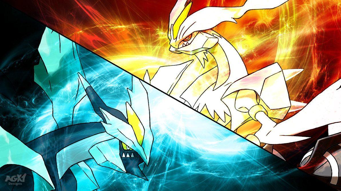 1192x670 Black Kyurem And White Kyurem Black And White 2 Background Wallpaper & Background Download