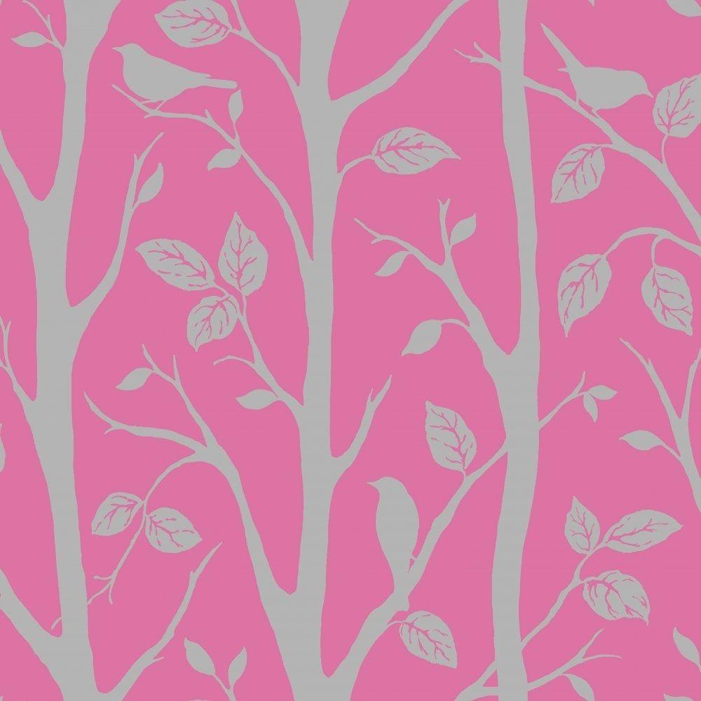 1000x1000 Shimmer Harmony Wallpaper Pink / Silver (ILW980015) from I Love Wallpaper UK