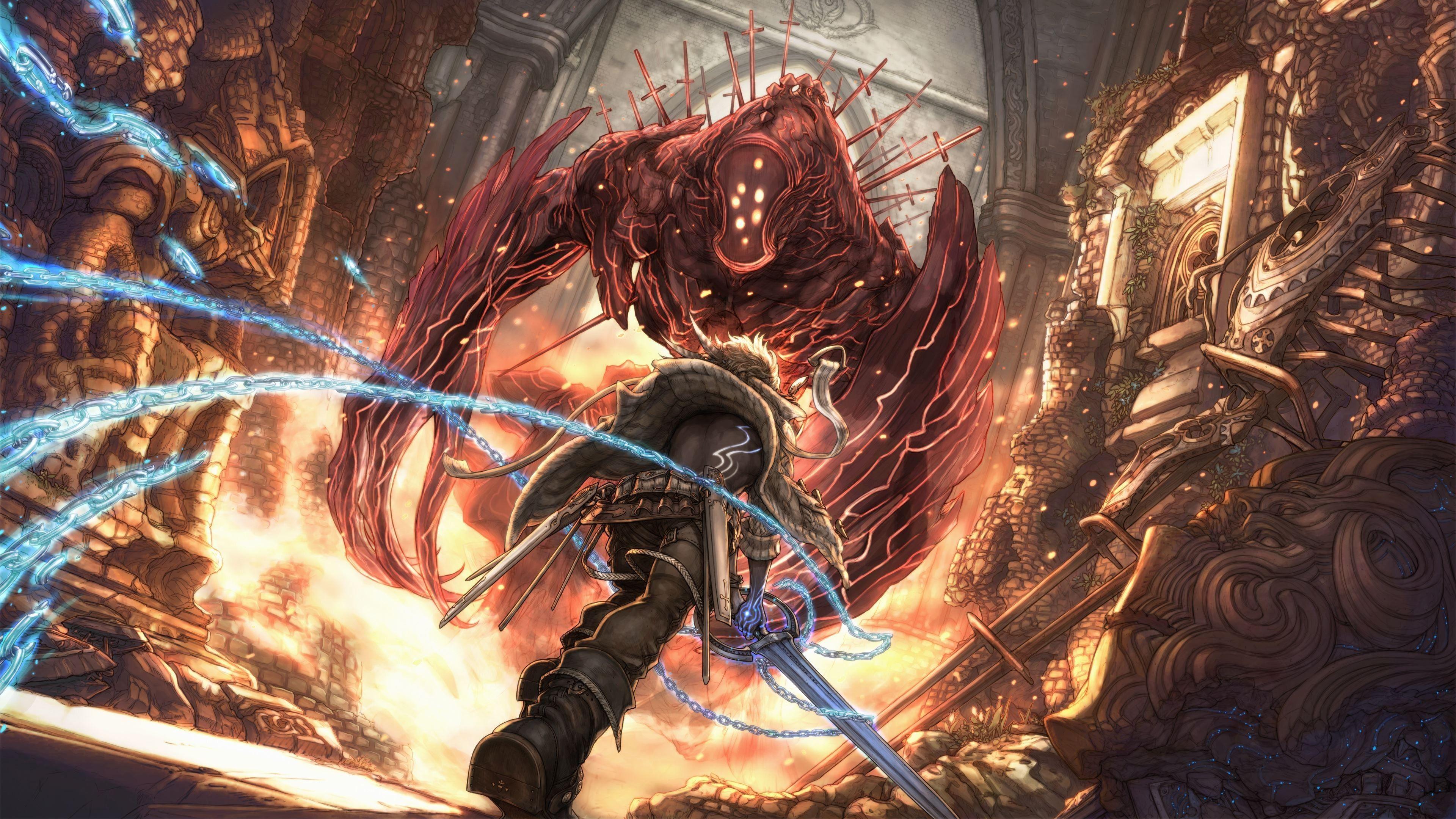 3840x2160 #fantasy art, #The Last Story, #anime, #warrior, #creature wallpaper. Mocah.org HD Desktop Wallpaper