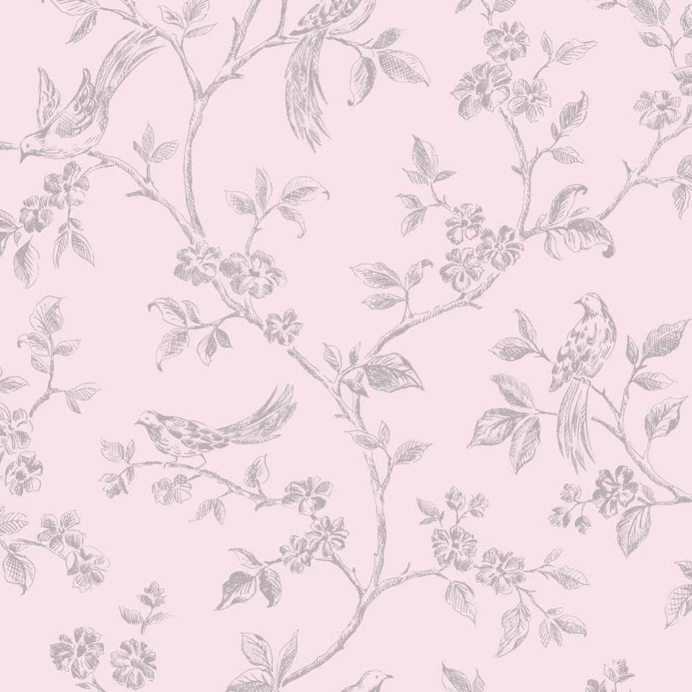 1000x1000 Birds from Live Laugh Love Collection Pink, Silver (FD40292) from I Love Wallpaper UK