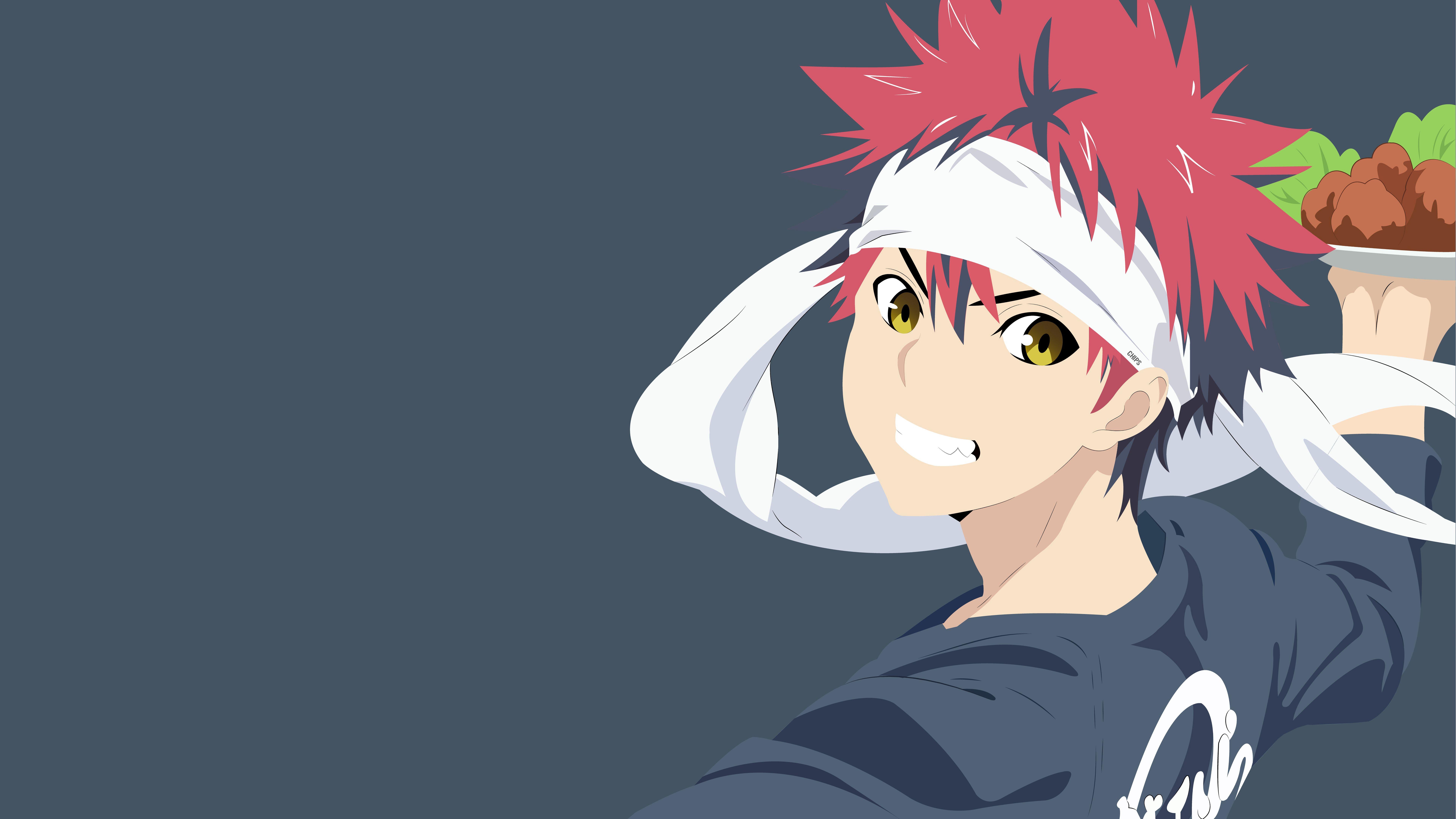 7680x4320 Soma Yukihira, Food Wars, Anime, Minimalist, 8K wallpaper