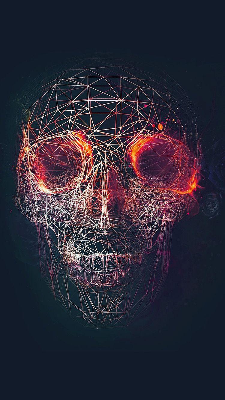 750x1334 iPhone 6 wallpaper. digital skull dark abstract art illustration red
