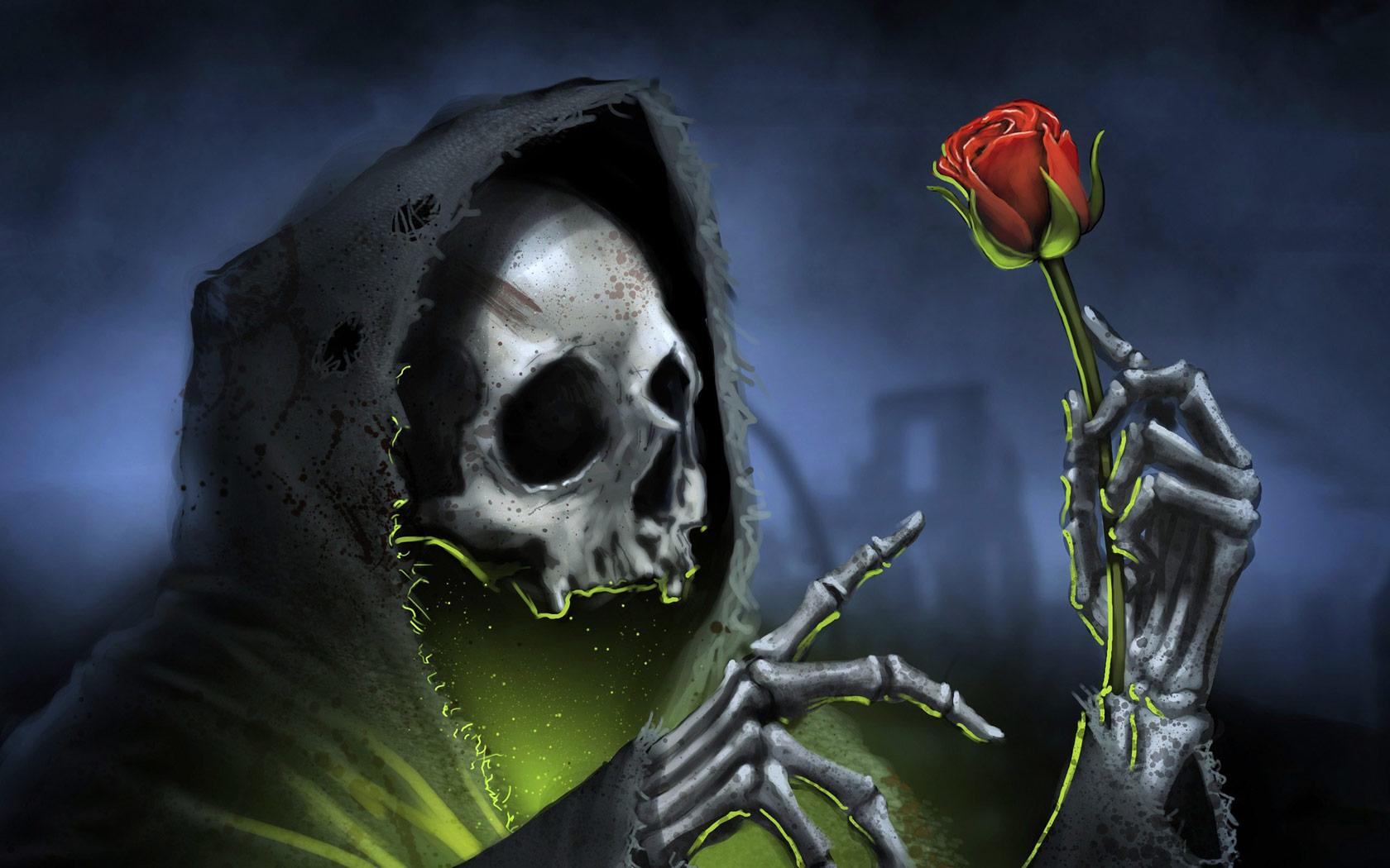 1680x1050 Free Death And A Rose computer desktop wallpaper